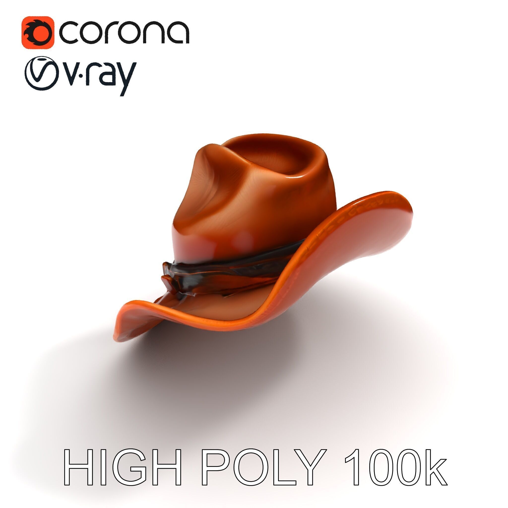 Cowboy Hat Model Pack with Realistic Texture Low-poly 3D model_11