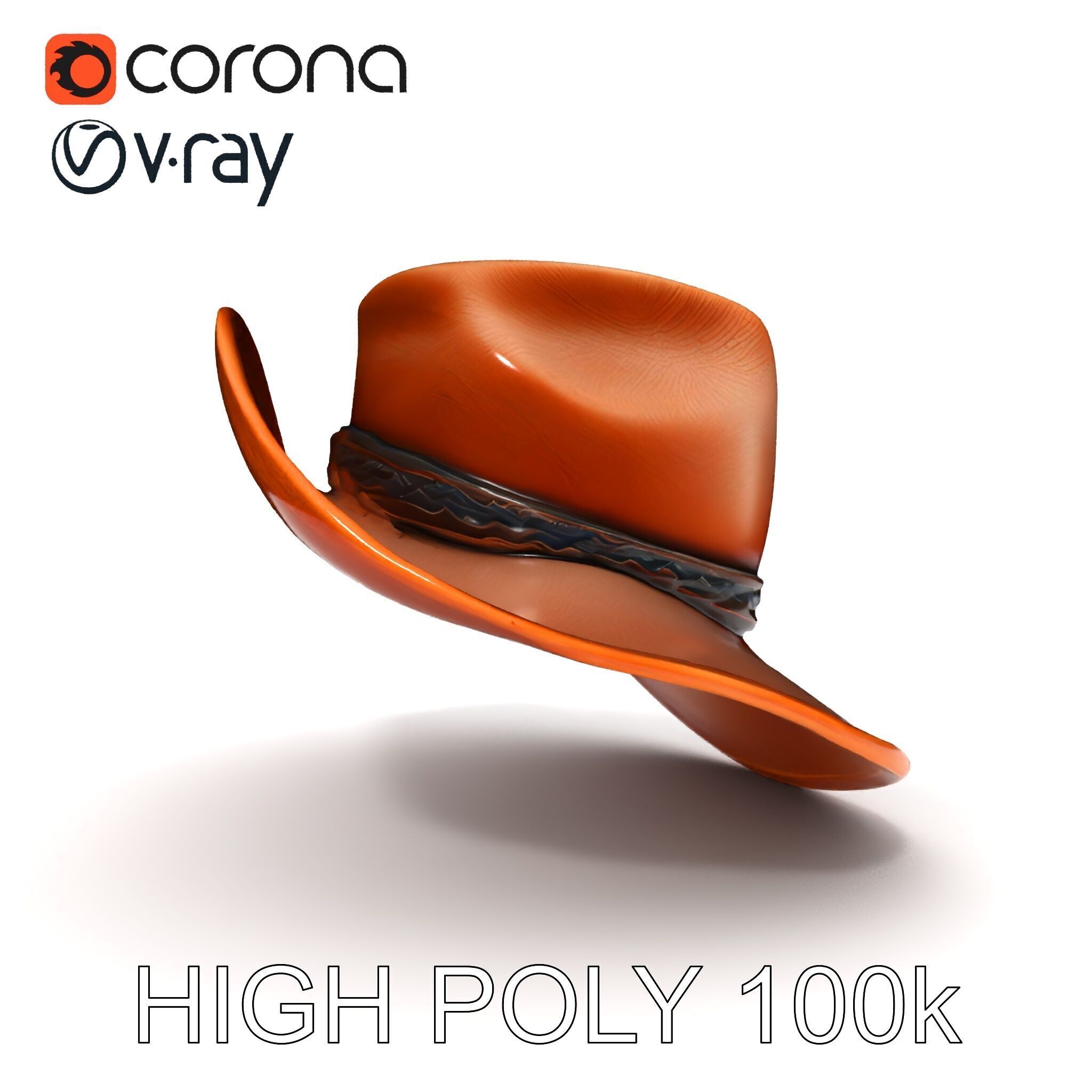 Cowboy Hat Model Pack with Realistic Texture Low-poly 3D model_33