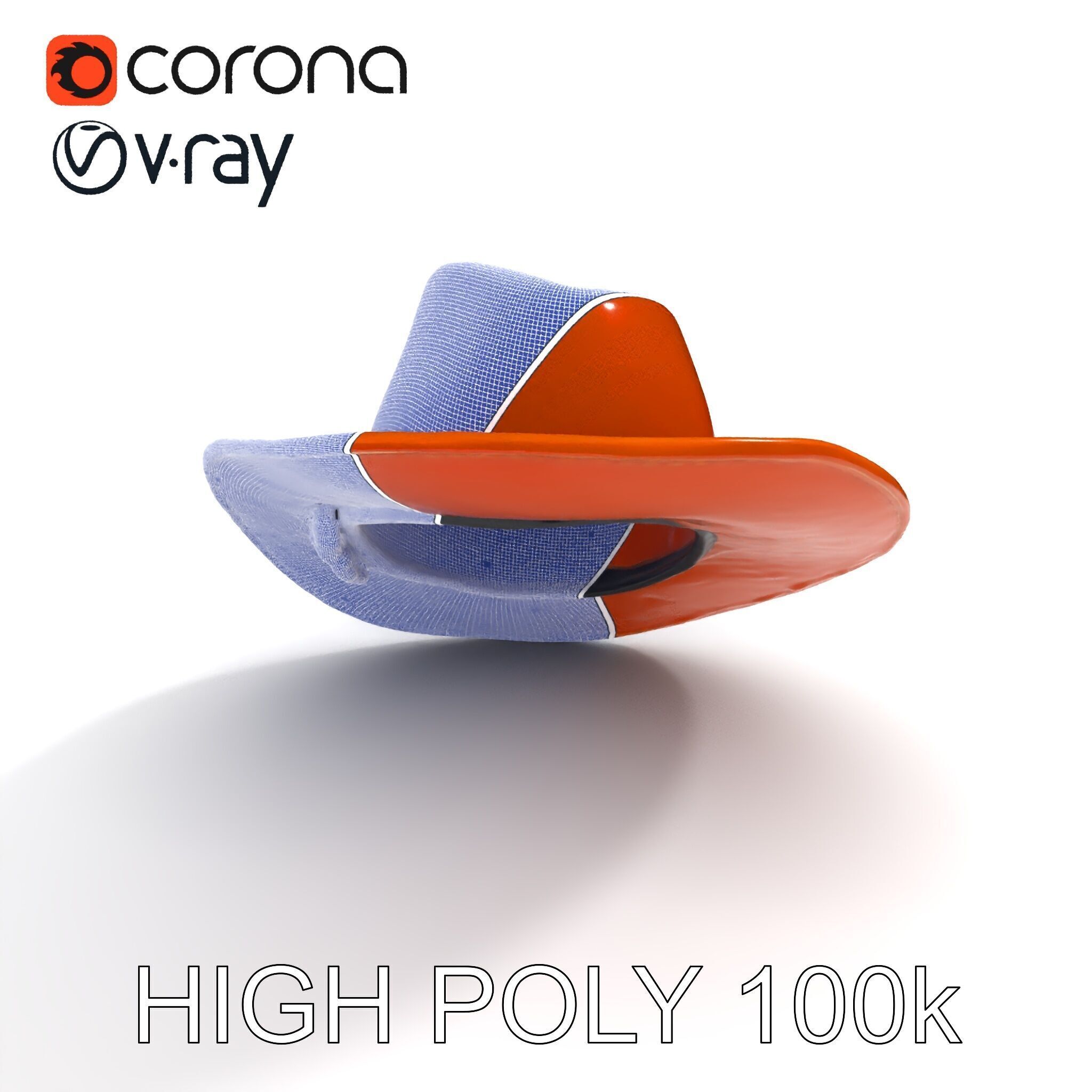 Cowboy Hat D Model Pack with Textured Leather Low-poly 3D model_13