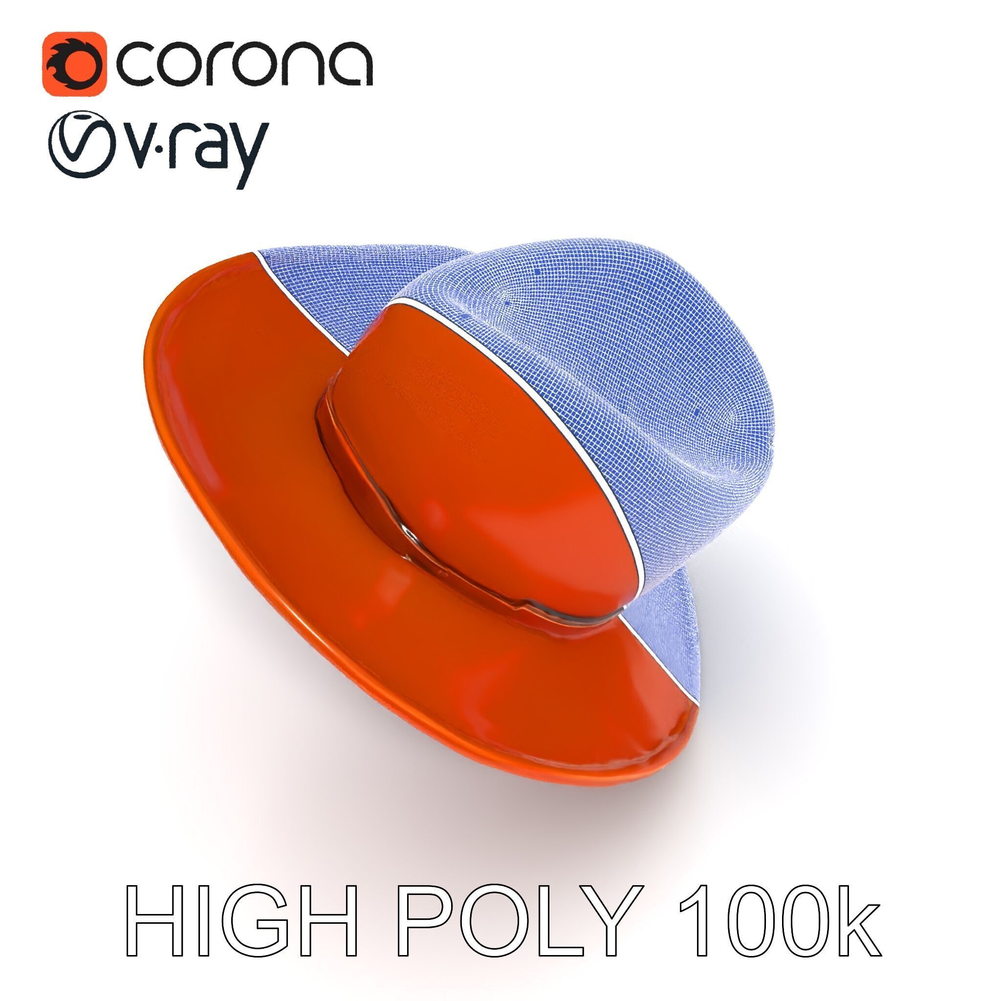 Cowboy Hat D Model Pack with Textured Leather Low-poly 3D model_20
