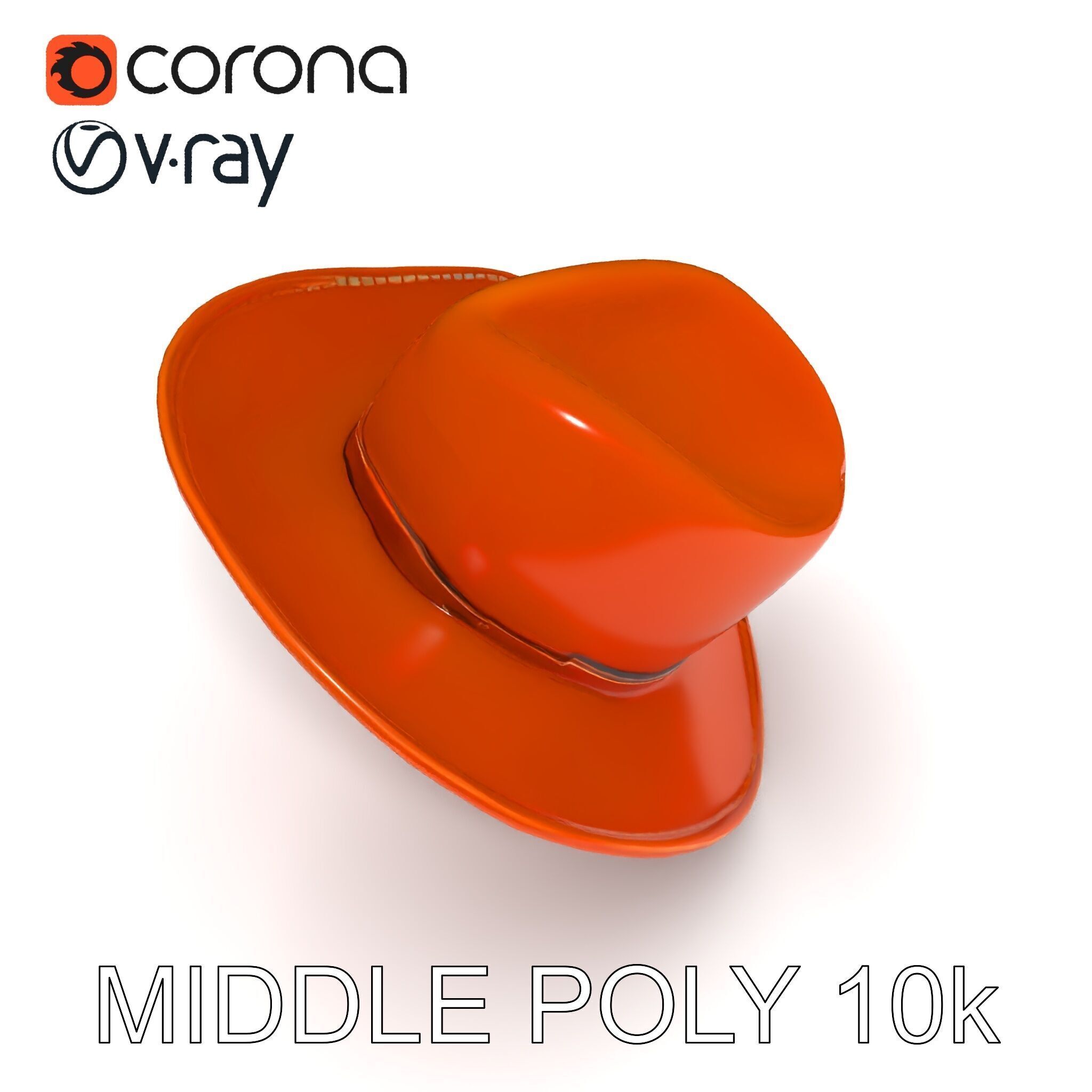 Cowboy Hat D Model Pack with Textured Leather Low-poly 3D model_24