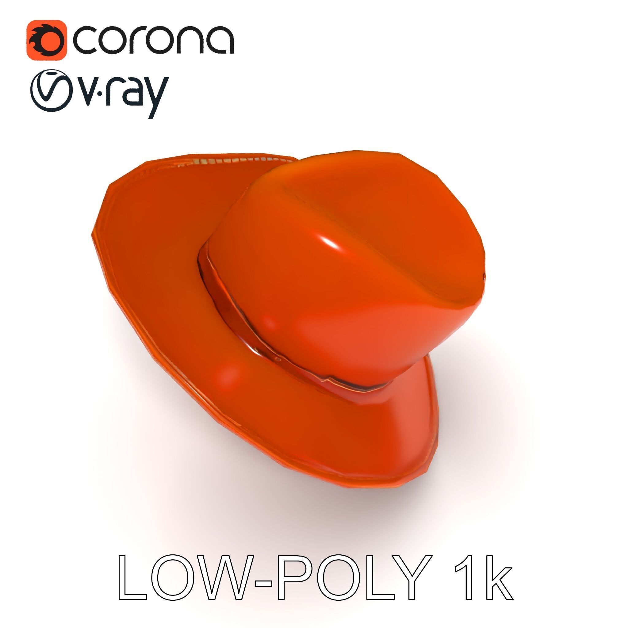 Cowboy Hat D Model Pack with Textured Leather Low-poly 3D model_22