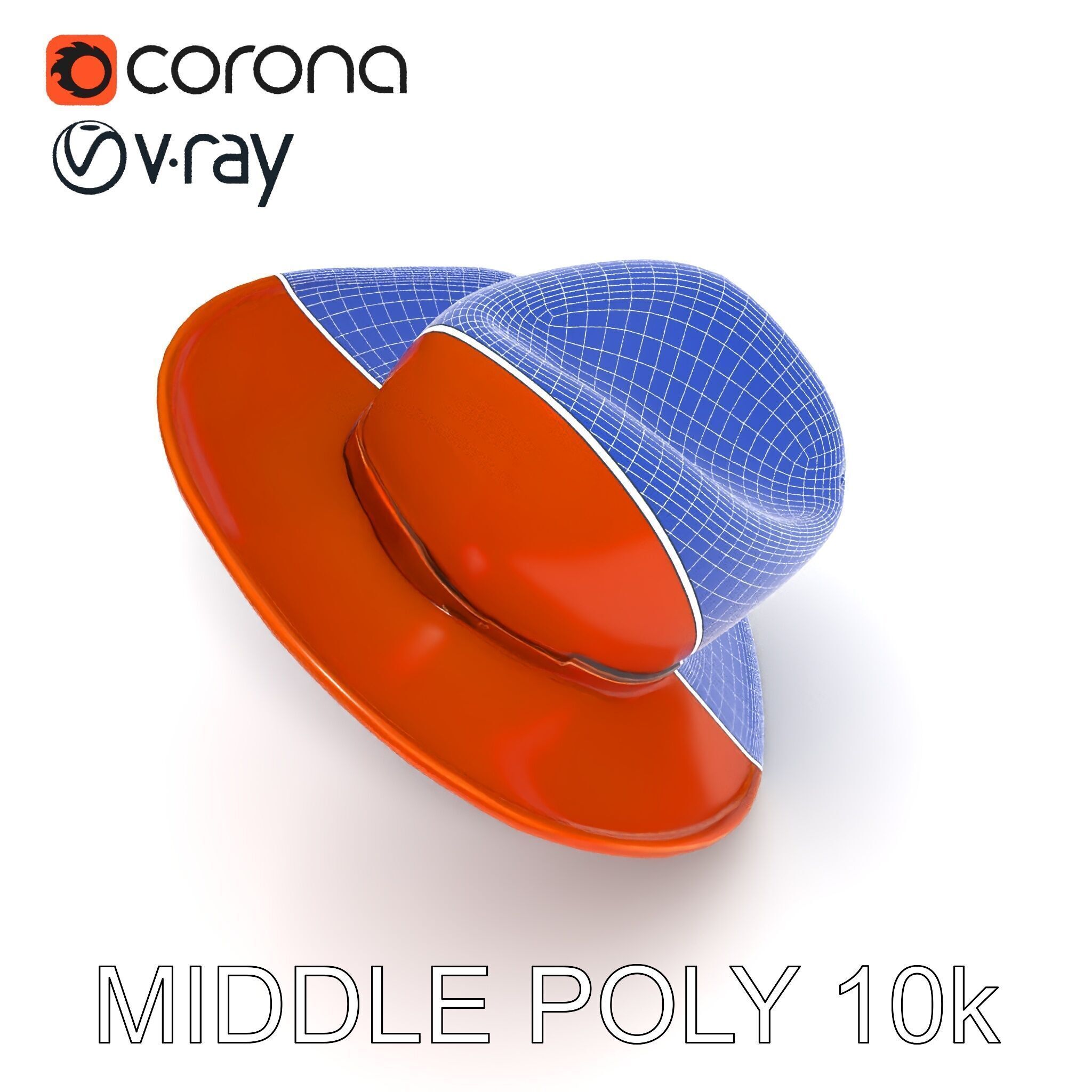 Cowboy Hat D Model Pack with Textured Leather Low-poly 3D model_30
