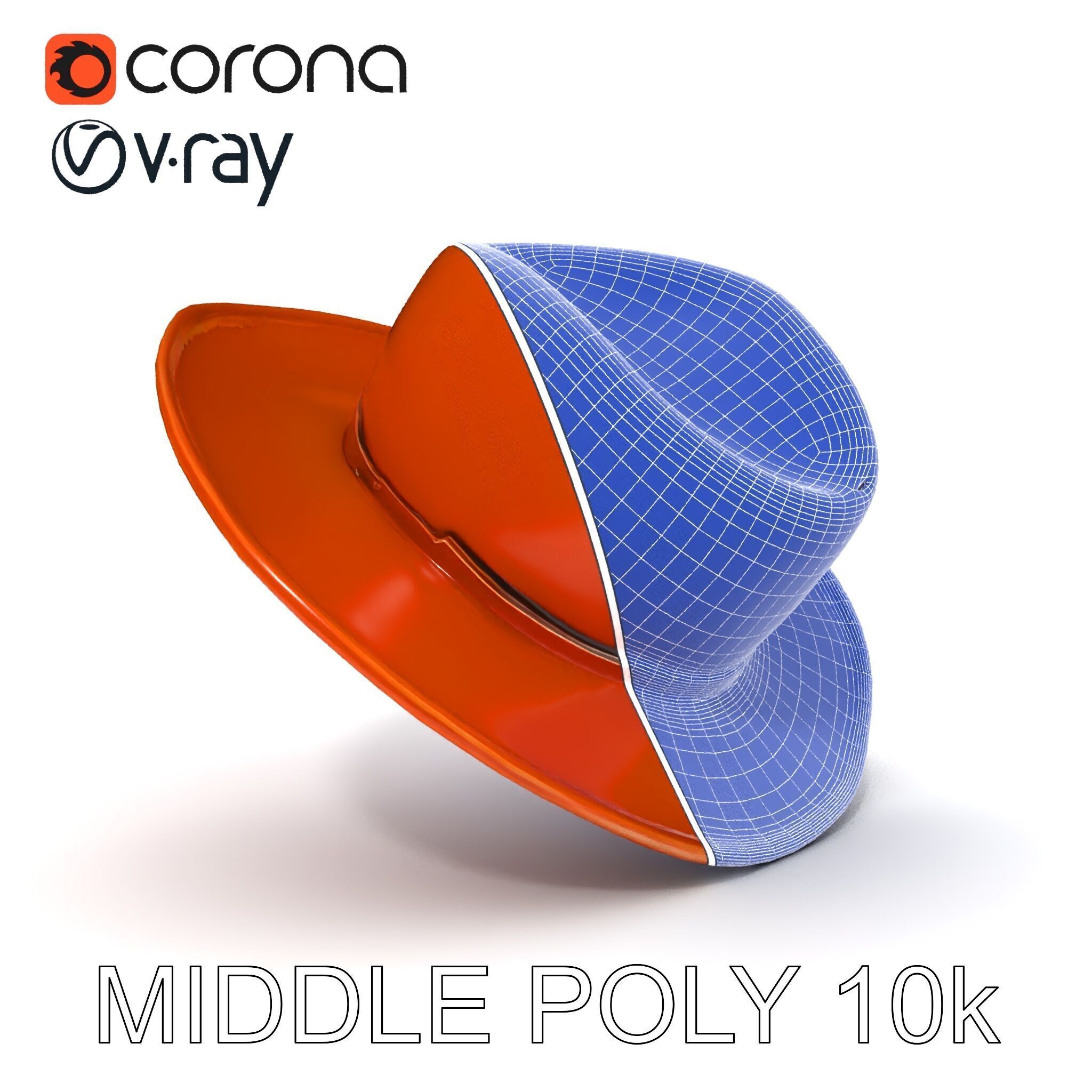 Cowboy Hat D Model Pack with Textured Leather Low-poly 3D model_21