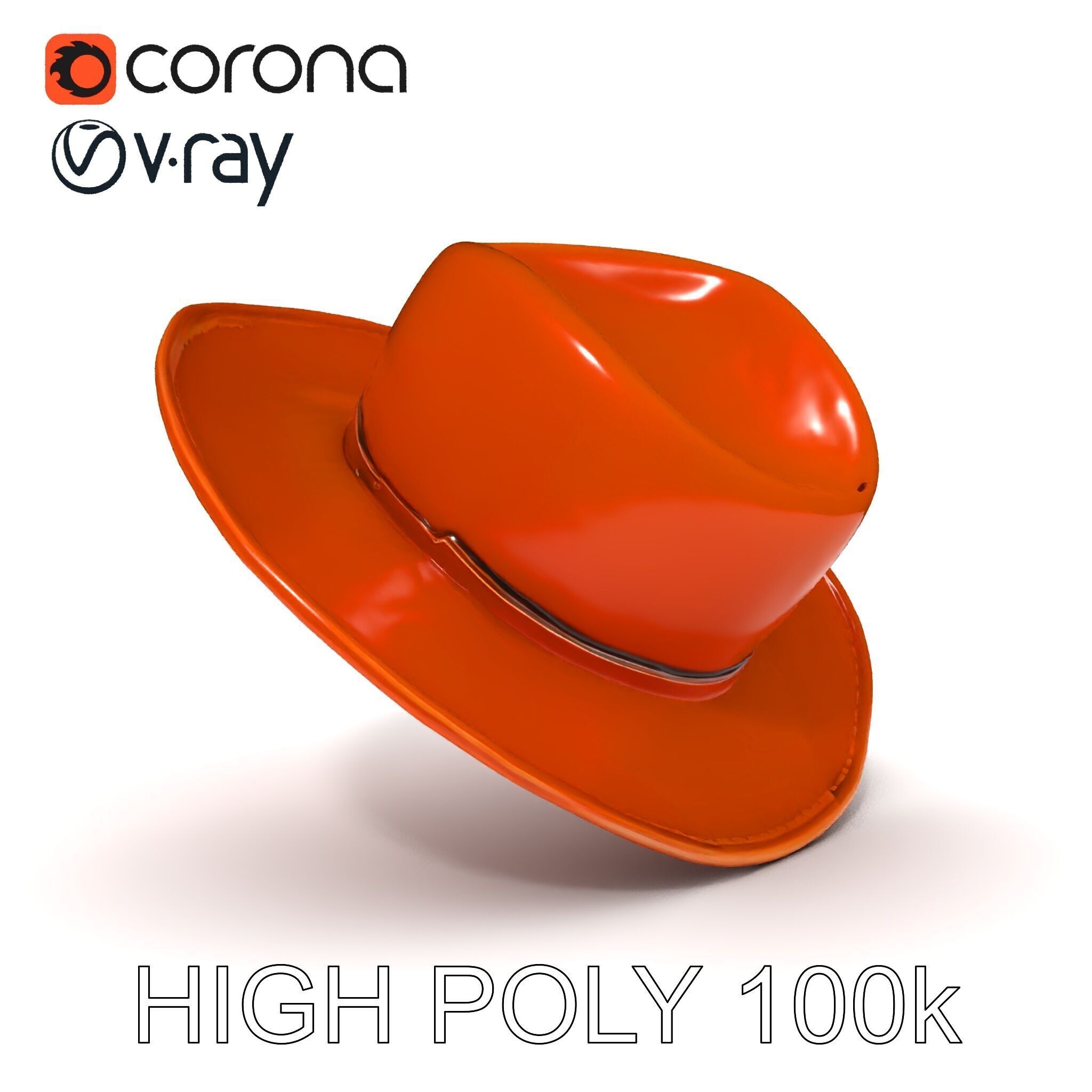Cowboy Hat D Model Pack with Textured Leather Low-poly 3D model_26