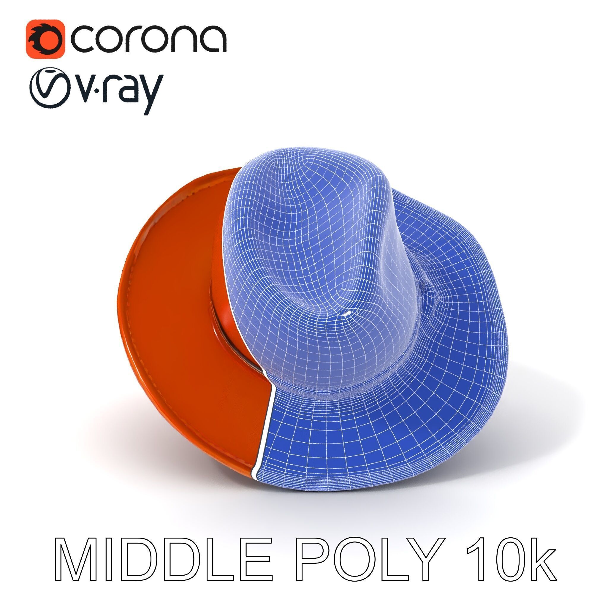 Cowboy Hat D Model Pack with Textured Leather Low-poly 3D model_33
