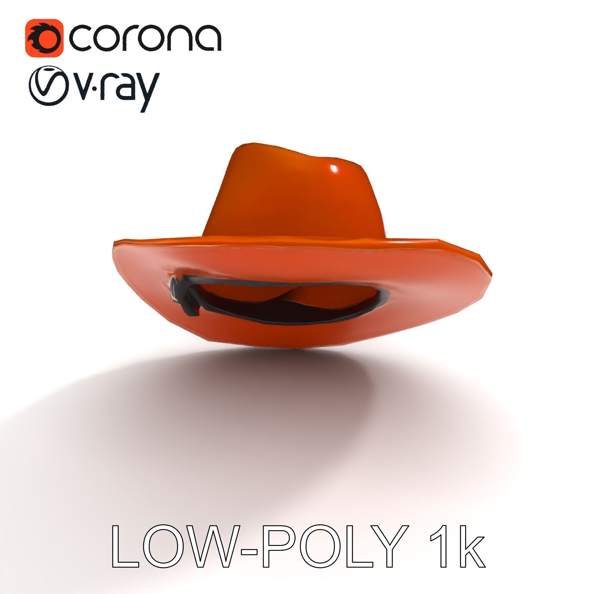 Cowboy Hat D Model Pack with Textured Leather Low-poly 3D model_34