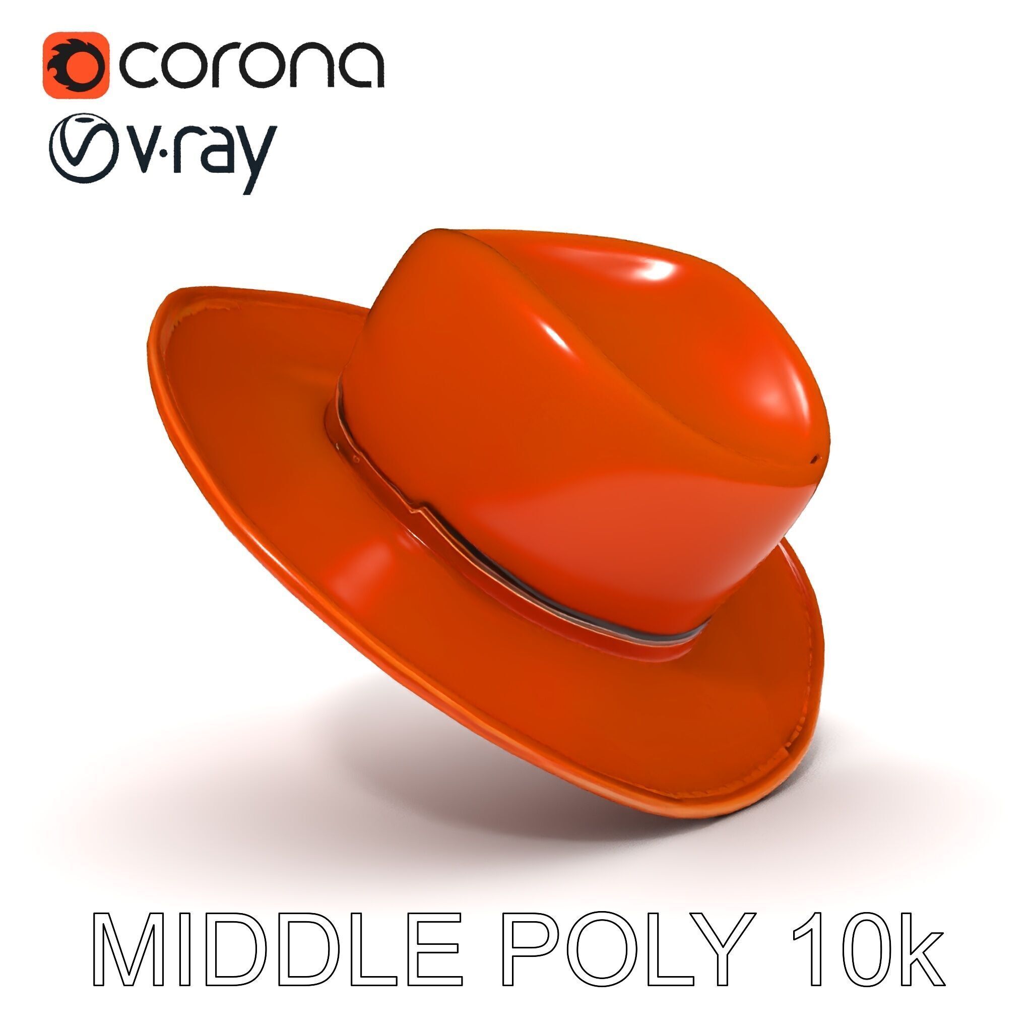 Cowboy Hat D Model Pack with Textured Leather Low-poly 3D model_6