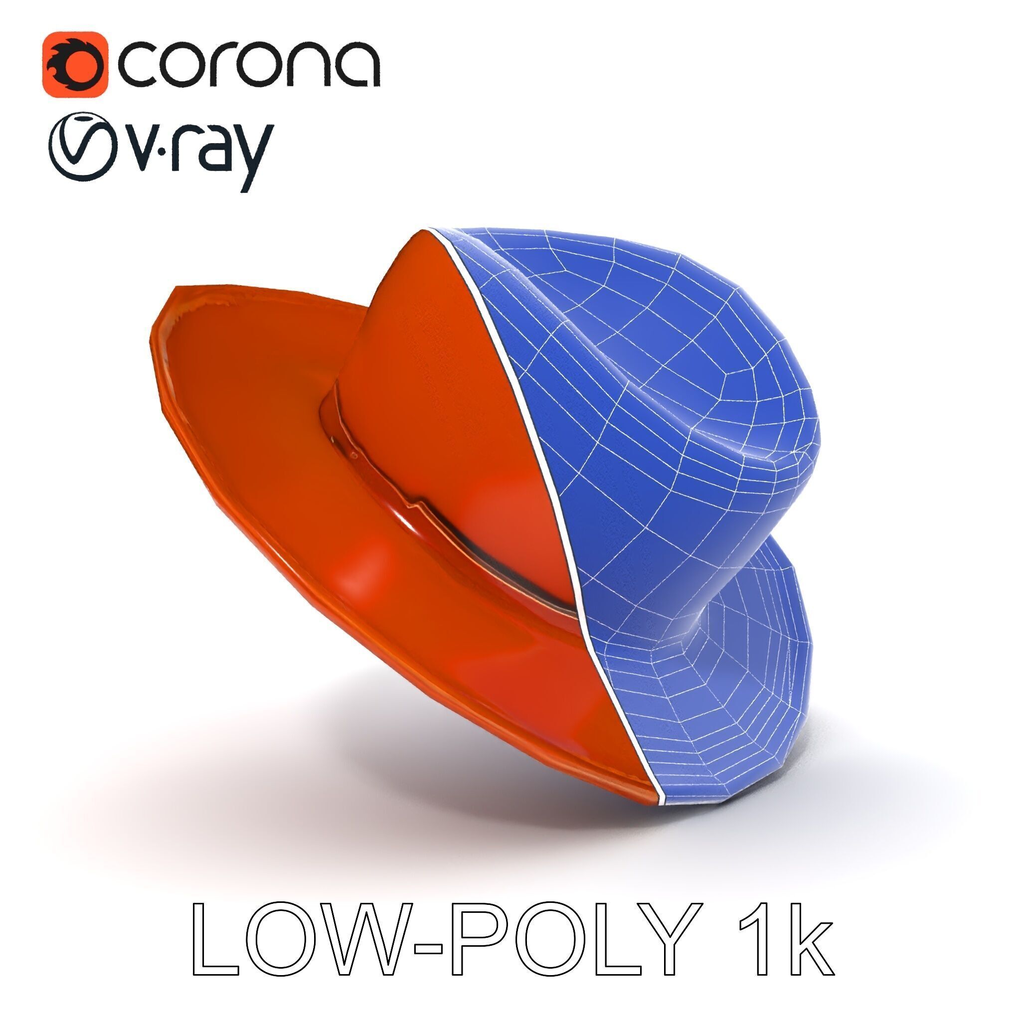 Cowboy Hat D Model Pack with Textured Leather Low-poly 3D model_19