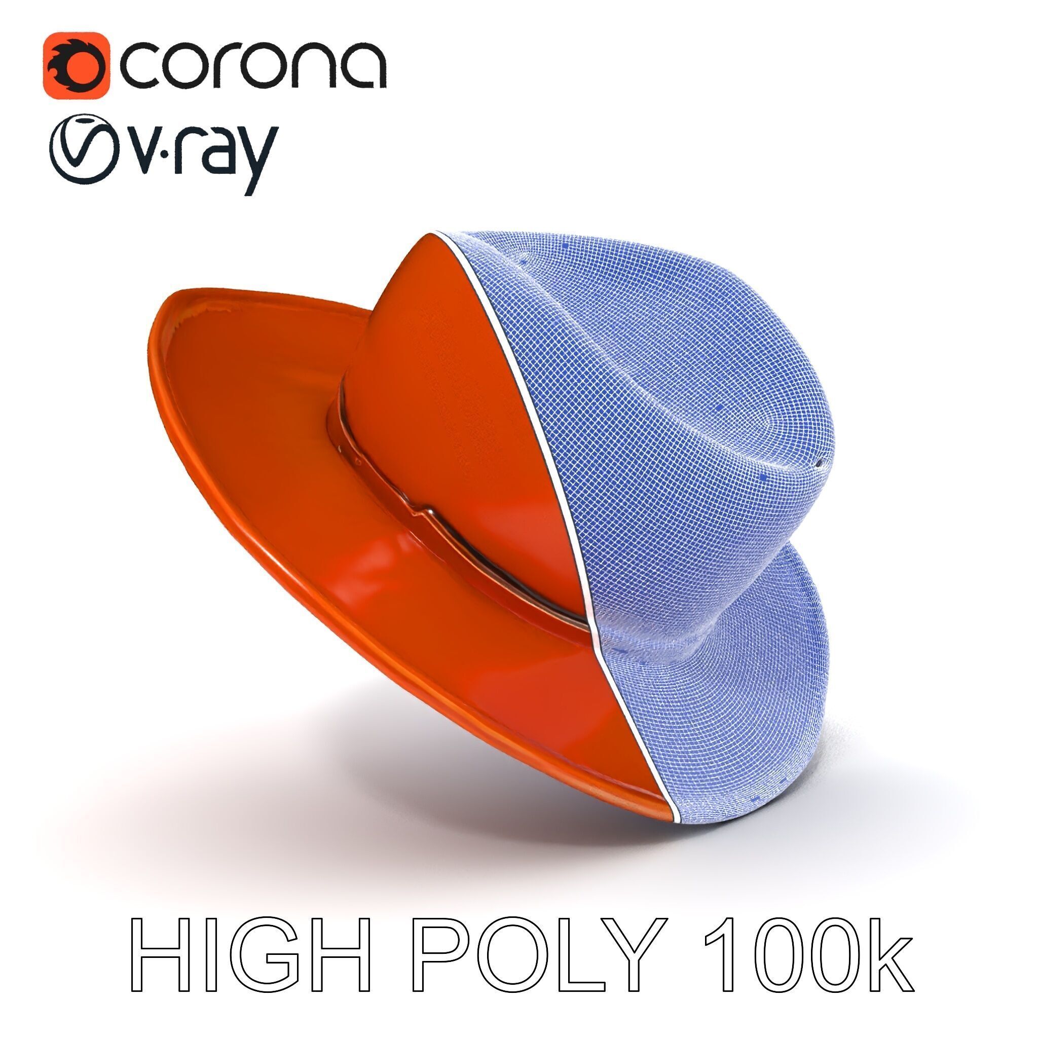 Cowboy Hat D Model Pack with Textured Leather Low-poly 3D model_23