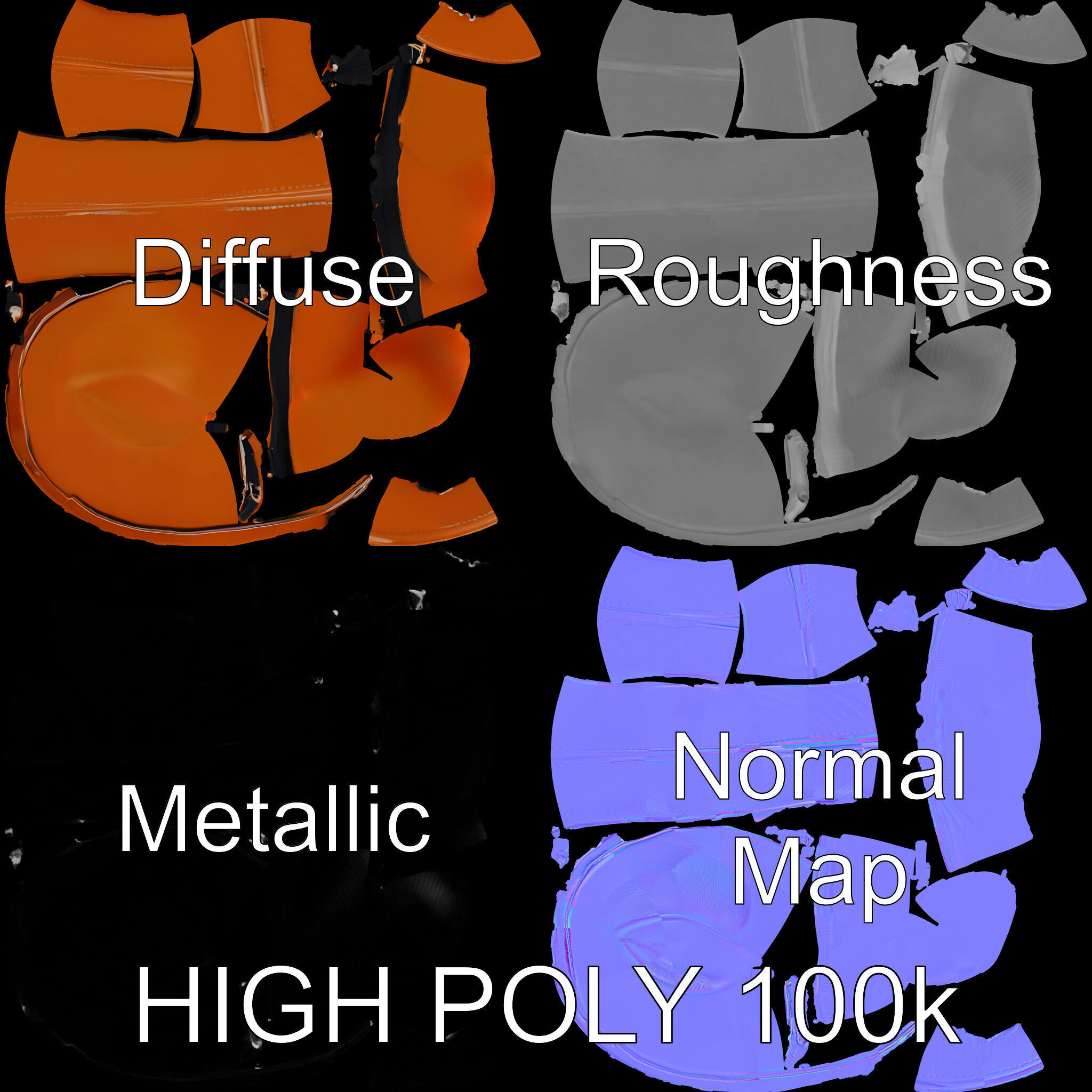 Cowboy Hat D Model Pack with Textured Leather Low-poly 3D model_2