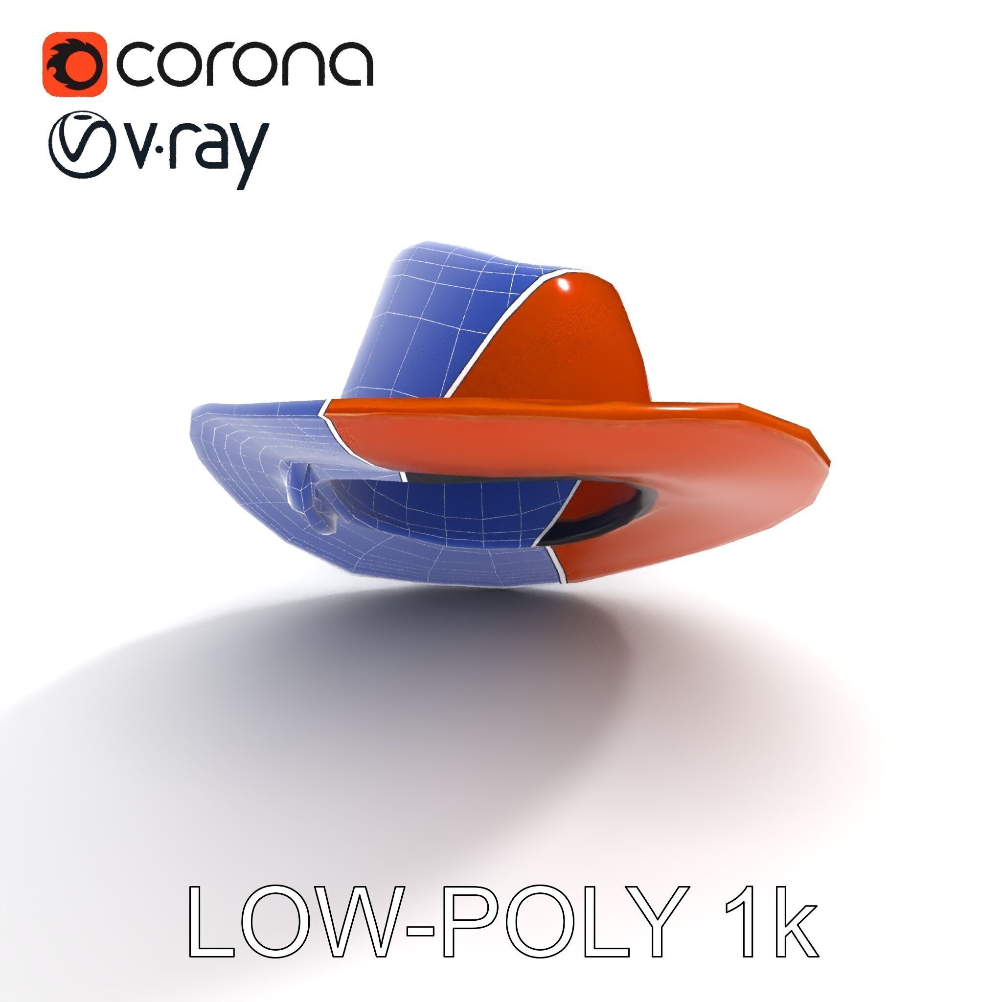 Cowboy Hat D Model Pack with Textured Leather Low-poly 3D model_12