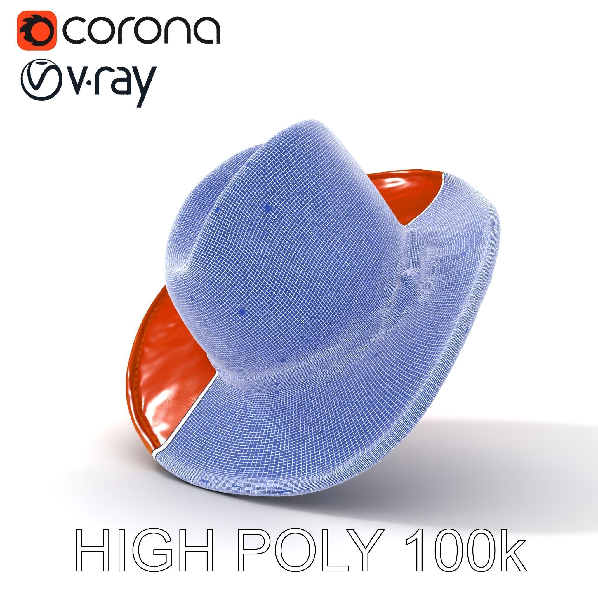 Cowboy Hat D Model Pack with Textured Leather Low-poly 3D model_10