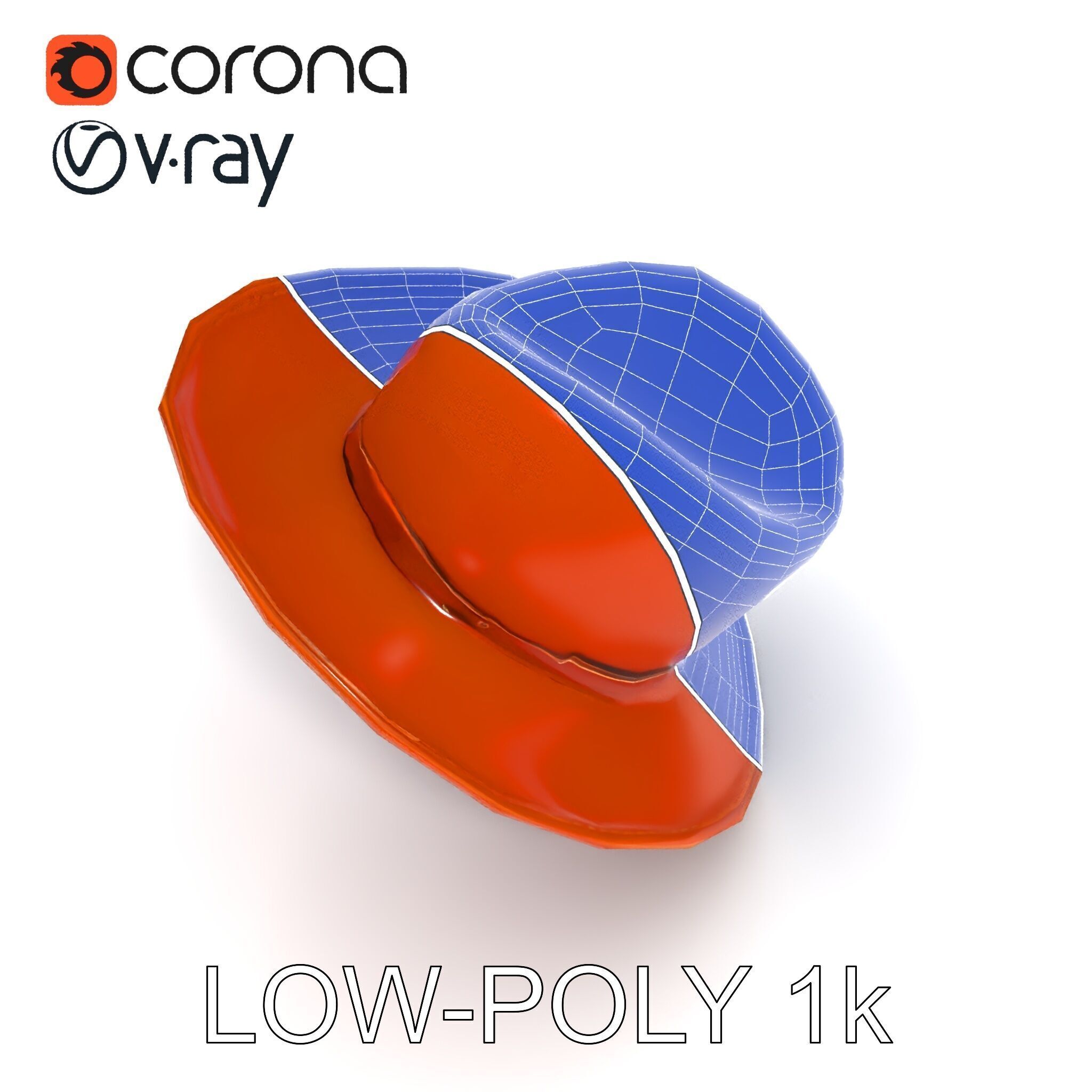Cowboy Hat D Model Pack with Textured Leather Low-poly 3D model_17