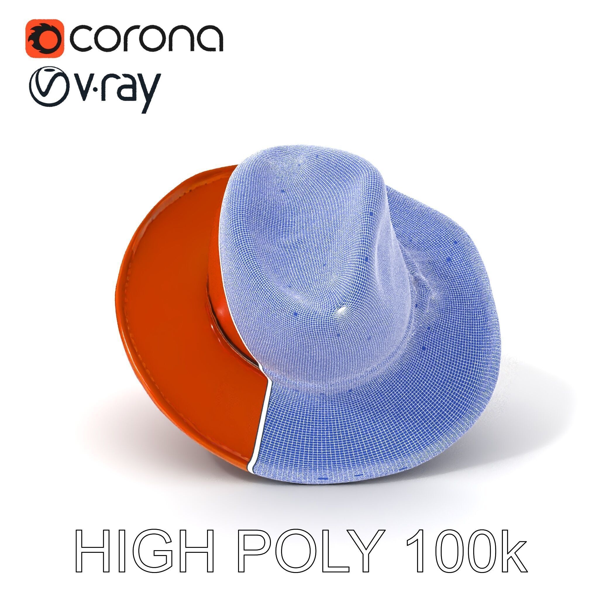 Cowboy Hat D Model Pack with Textured Leather Low-poly 3D model_3