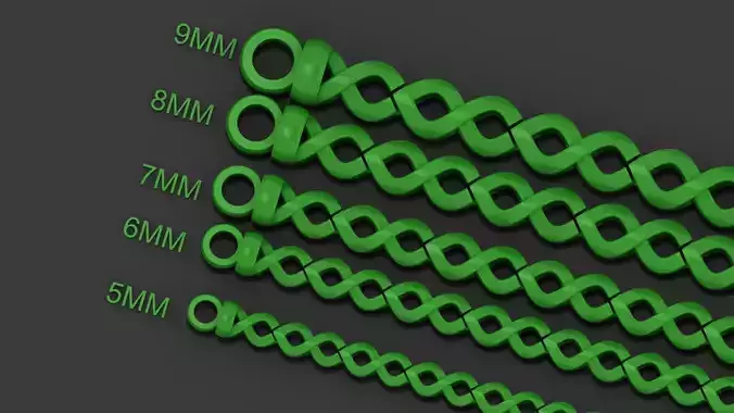 5SIZE TOP SOLD INFINITY 3D CHAIN OR BRACELET 3D Model Collection
