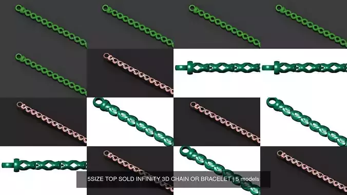 5SIZE TOP SOLD INFINITY 3D CHAIN OR BRACELET