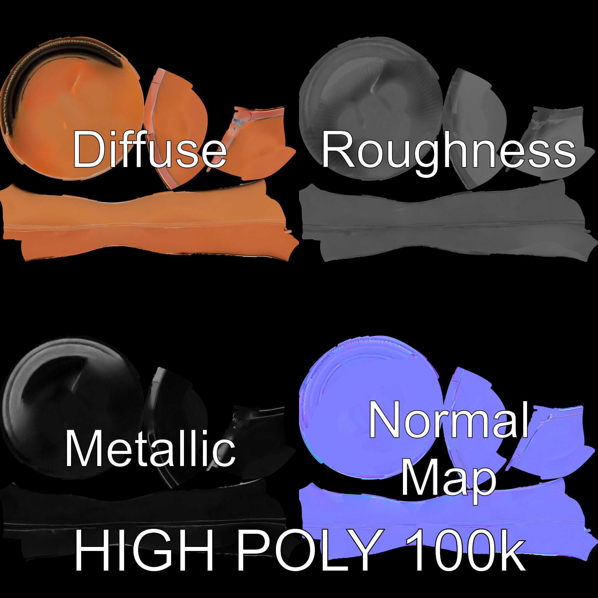 Classic Cowboy Hat Model Pack with PBR Textures Low-poly 3D model_2