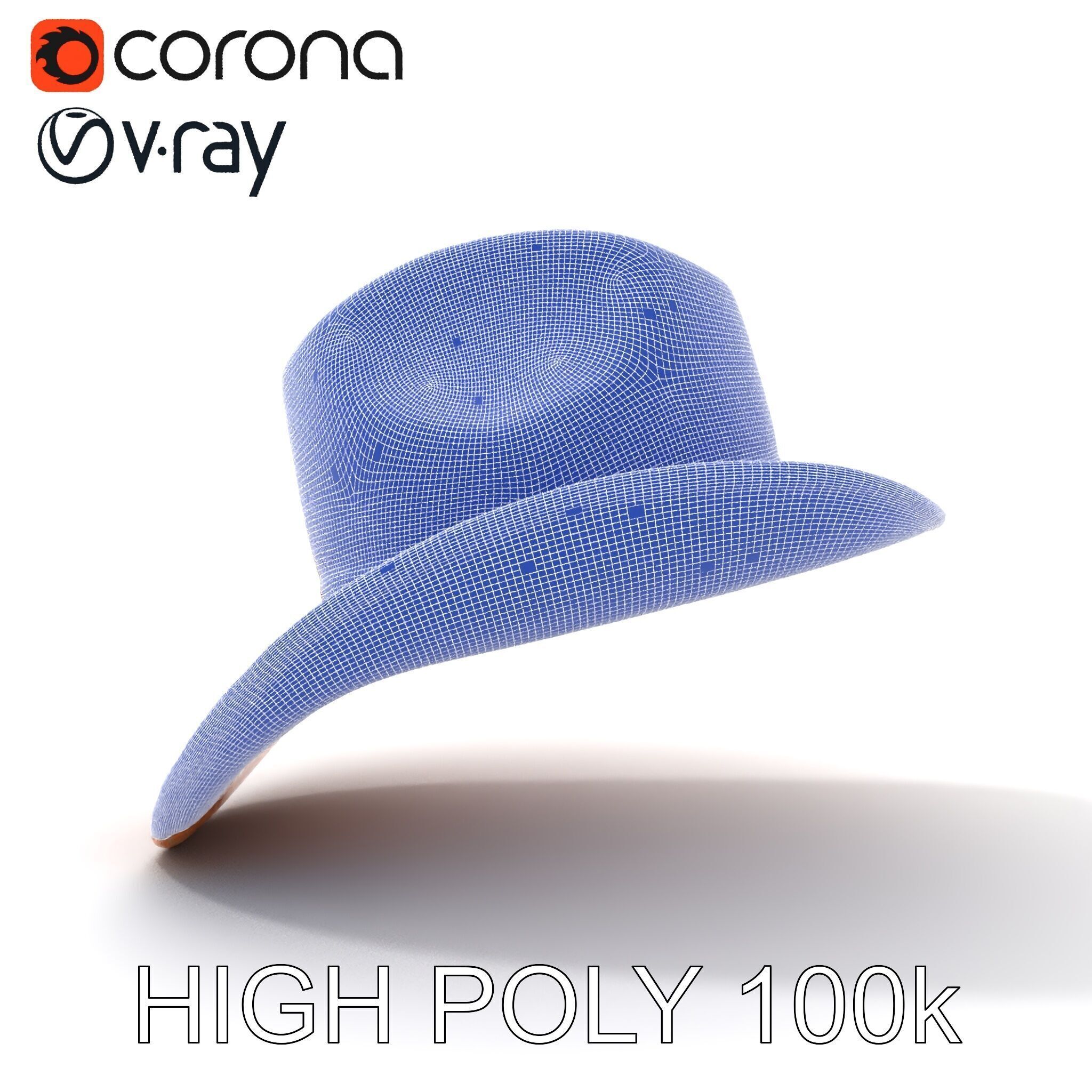 Classic Cowboy Hat Model Pack with PBR Textures Low-poly 3D model_11
