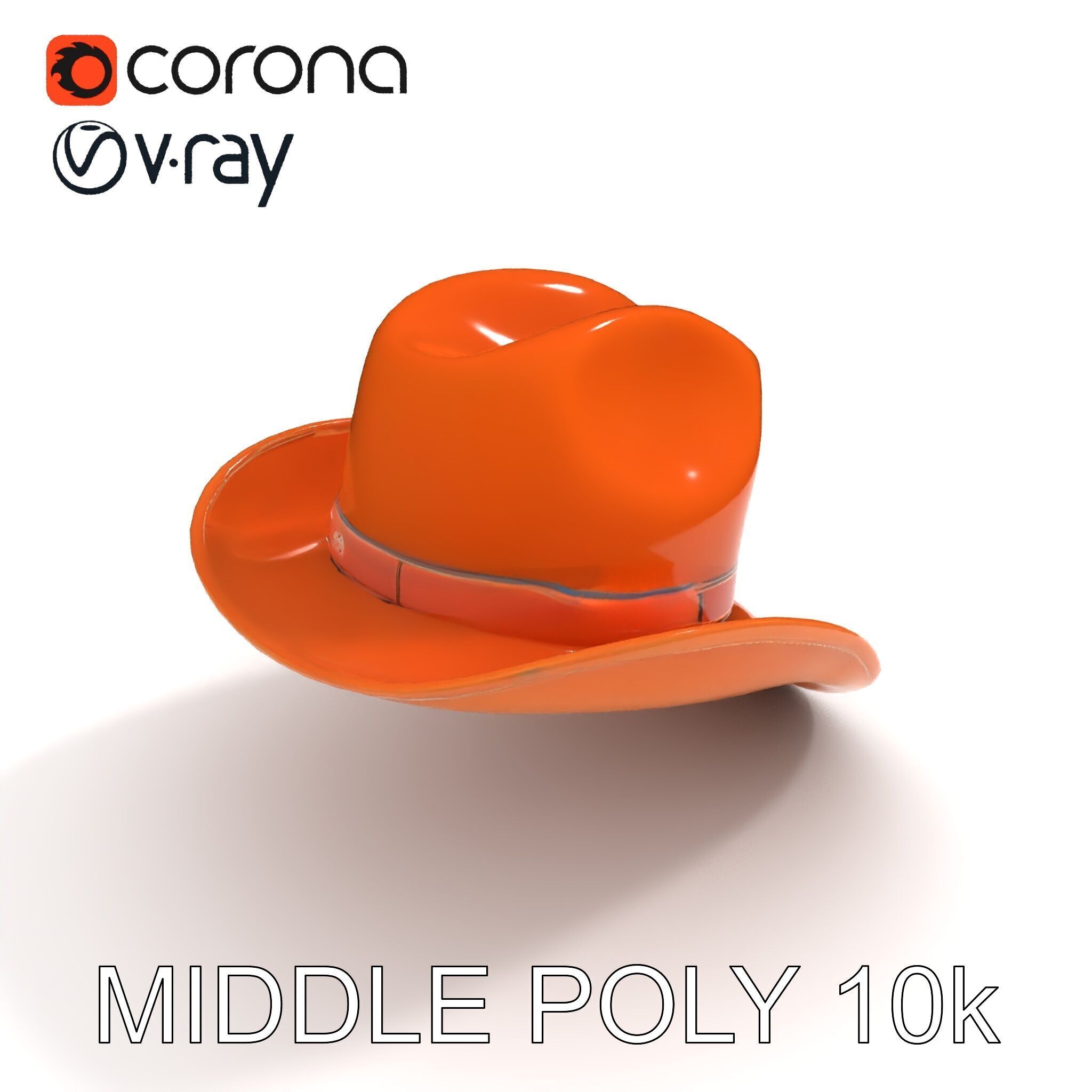 Classic Cowboy Hat Model Pack with PBR Textures Low-poly 3D model_22