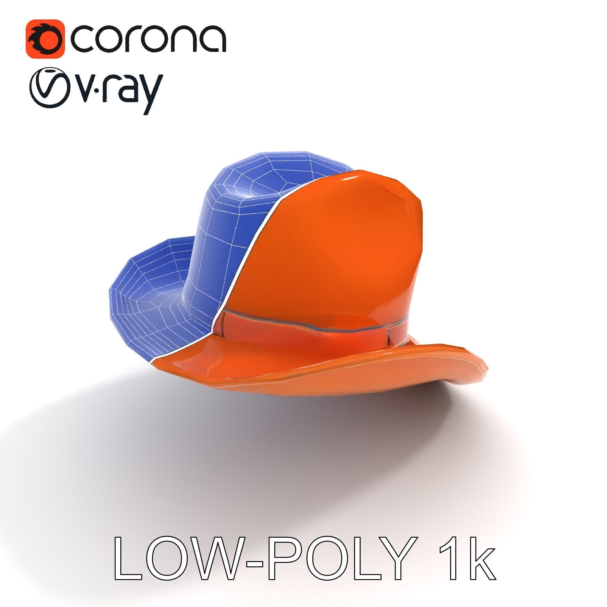 Classic Cowboy Hat Model Pack with PBR Textures Low-poly 3D model_27