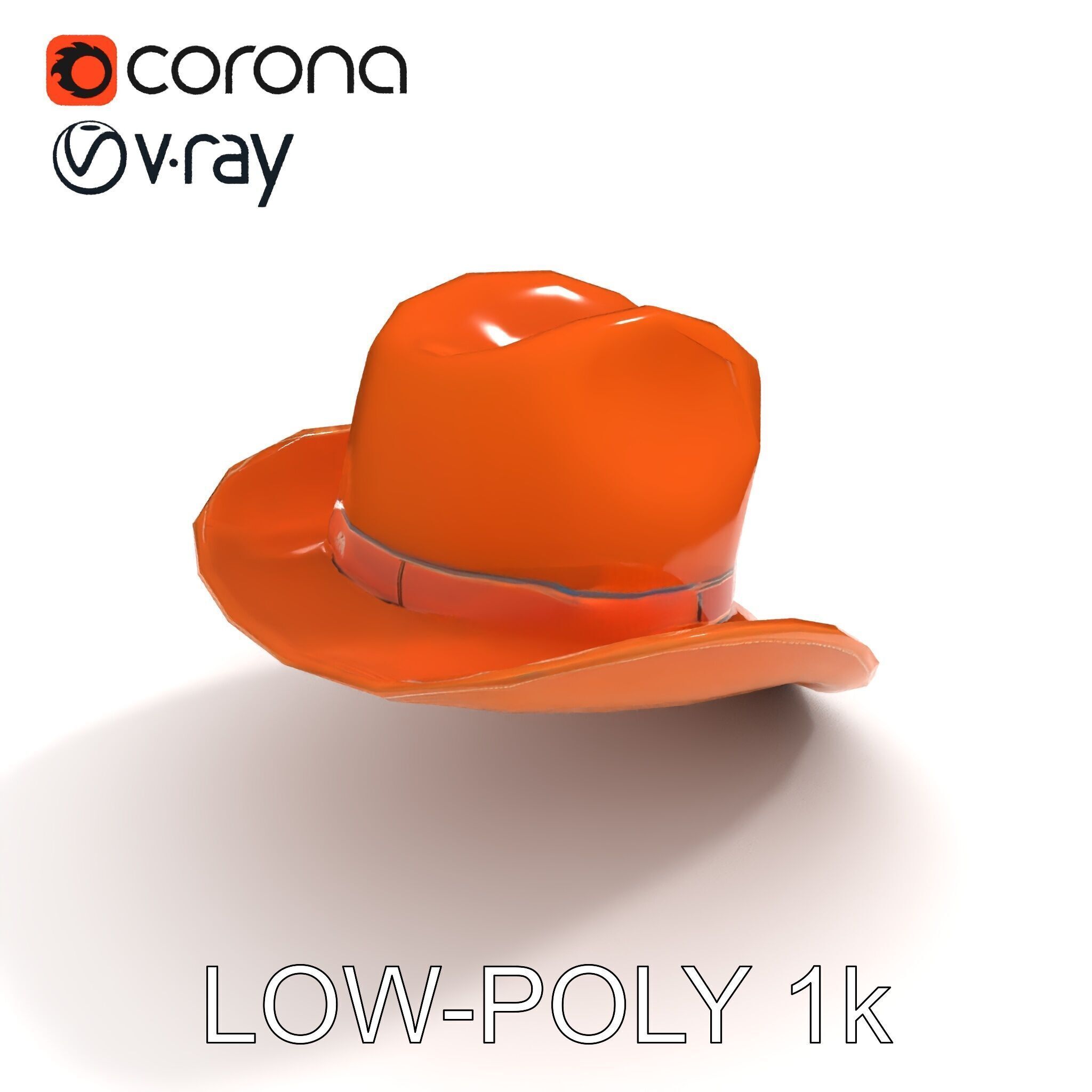 Classic Cowboy Hat Model Pack with PBR Textures Low-poly 3D model_30