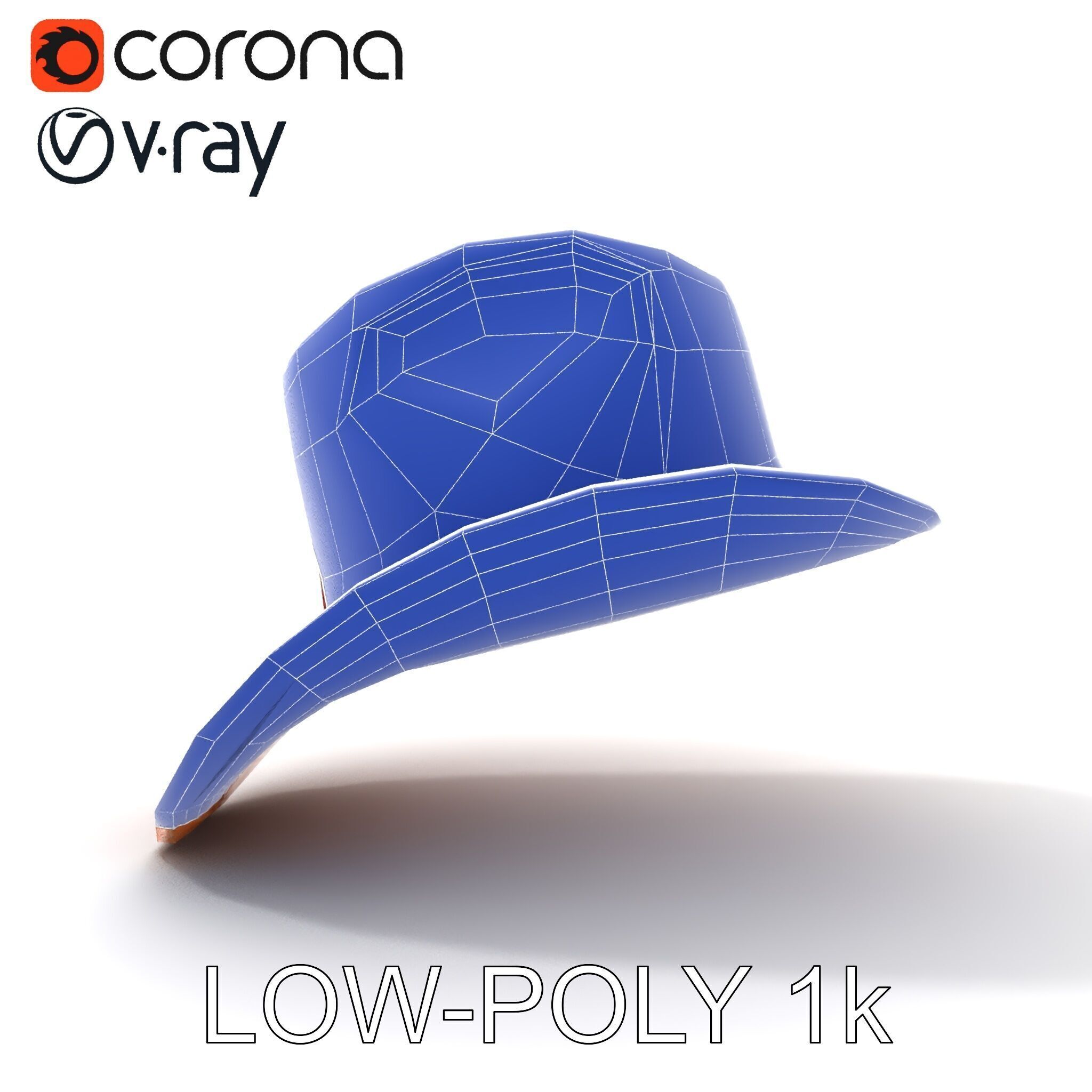 Classic Cowboy Hat Model Pack with PBR Textures Low-poly 3D model_18