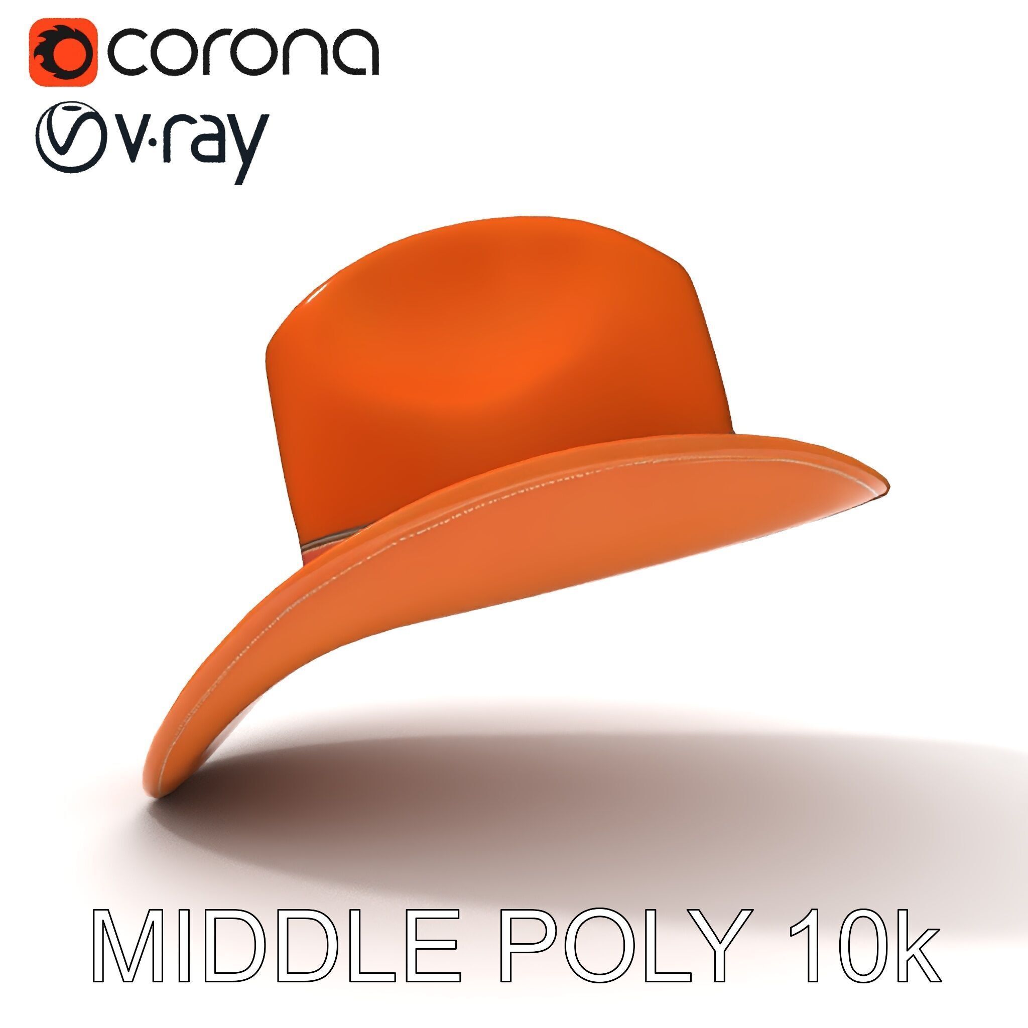 Classic Cowboy Hat Model Pack with PBR Textures Low-poly 3D model_32