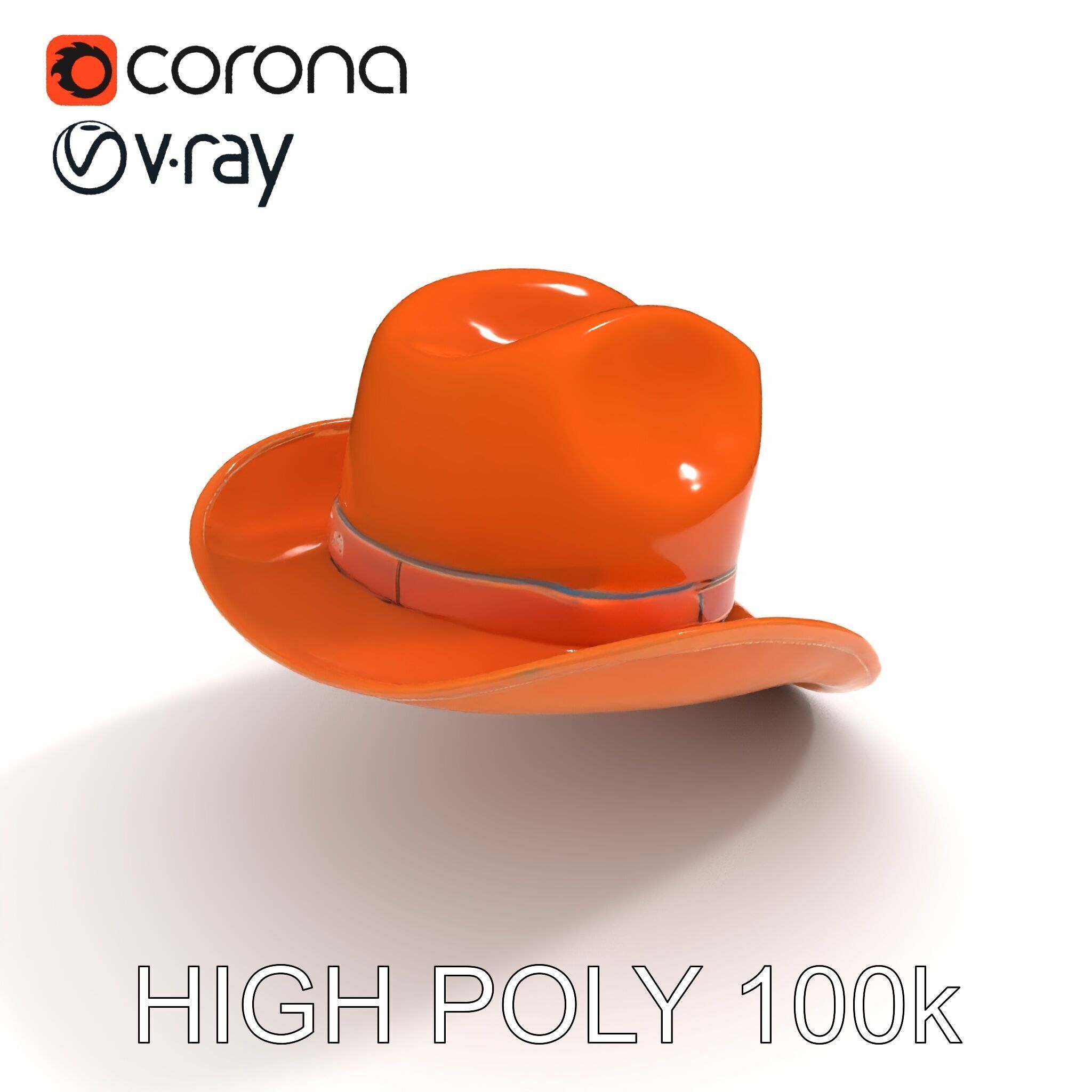 Classic Cowboy Hat Model Pack with PBR Textures Low-poly 3D model_14