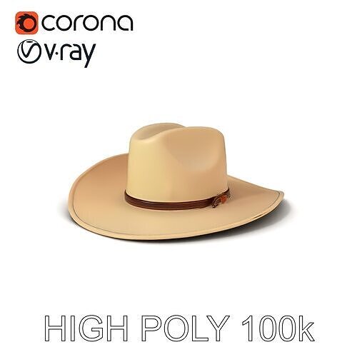 Cowboy Hat D Model Pack Low-poly 3D model