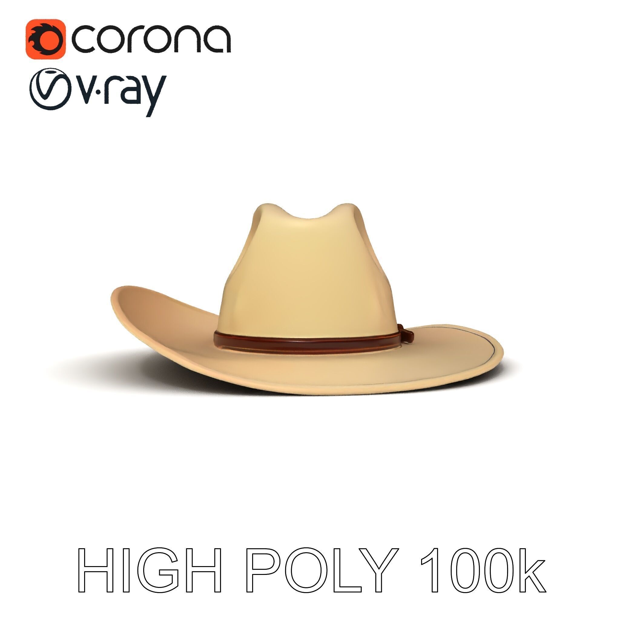 Cowboy Hat D Model Pack Low-poly 3D model_8