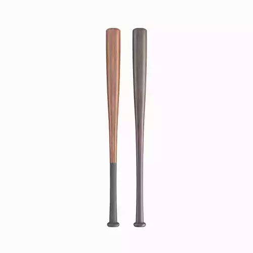 Baseball Bat Set B Low-poly 3D model