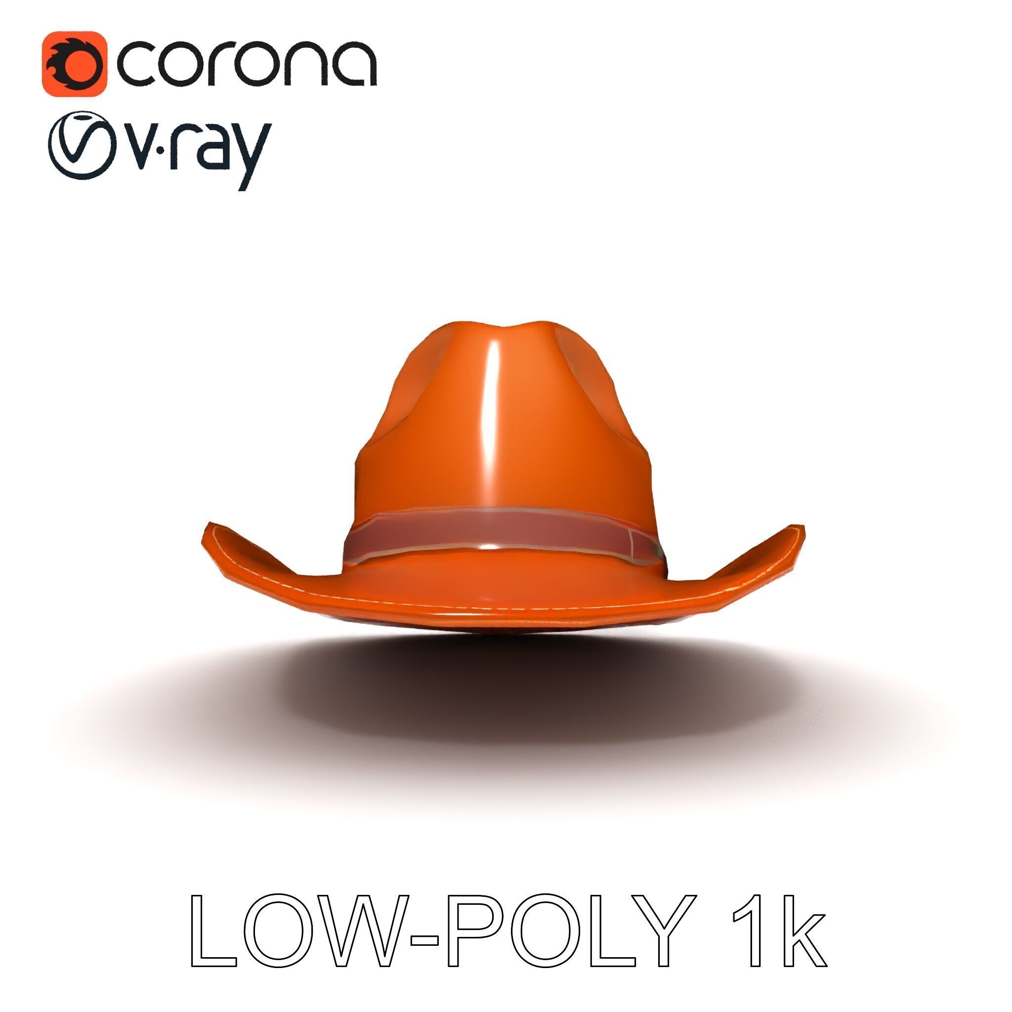 Cowboy Hat Leather Model Pack Low-poly 3D model_10