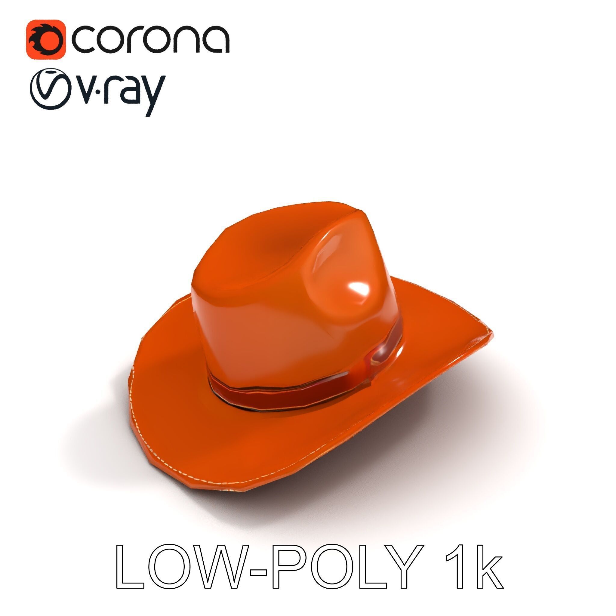 Cowboy Hat Leather Model Pack Low-poly 3D model_31