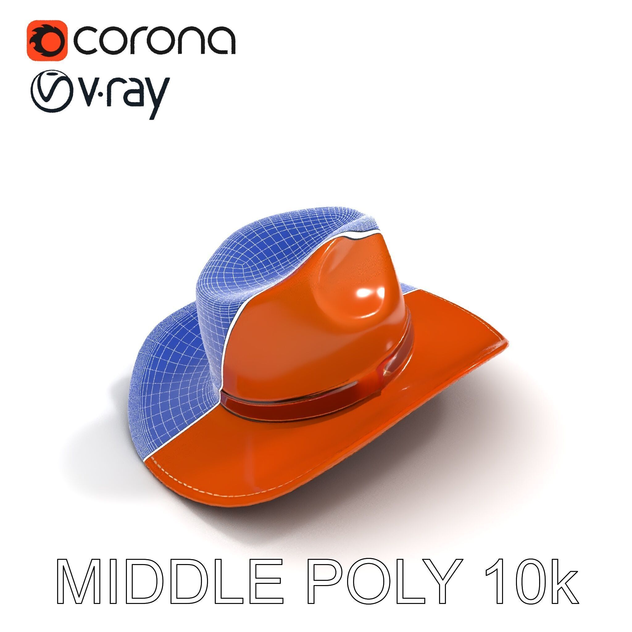 Cowboy Hat Leather Model Pack Low-poly 3D model_6