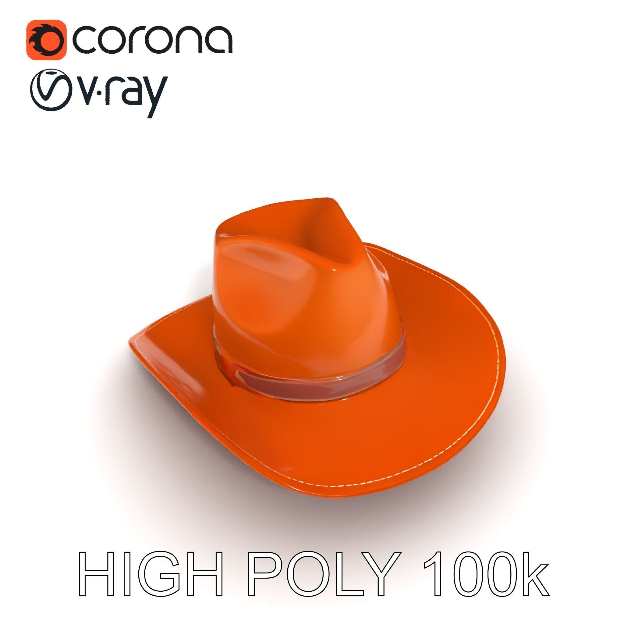 Cowboy Hat Leather Model Pack Low-poly 3D model_32