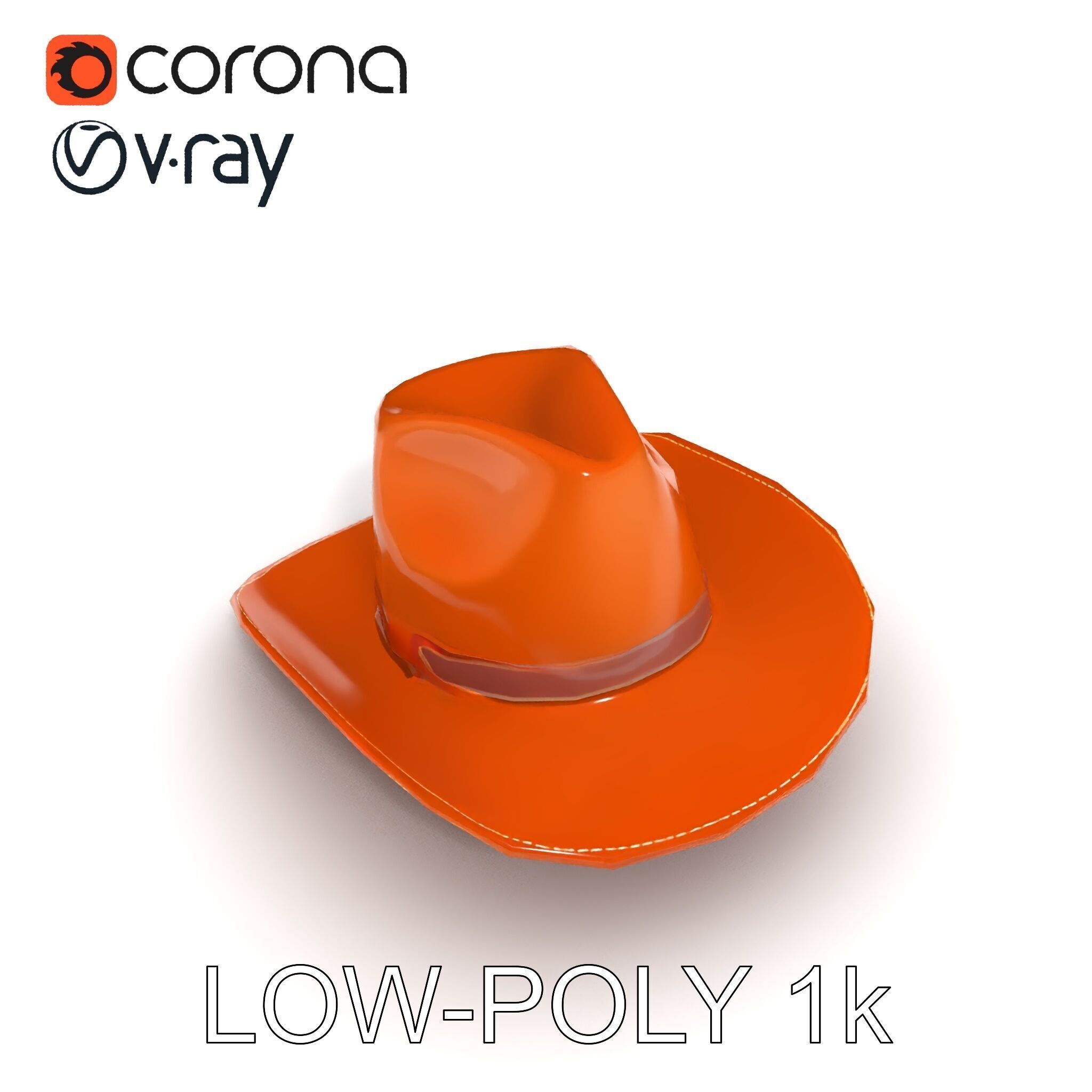 Cowboy Hat Leather Model Pack Low-poly 3D model_15