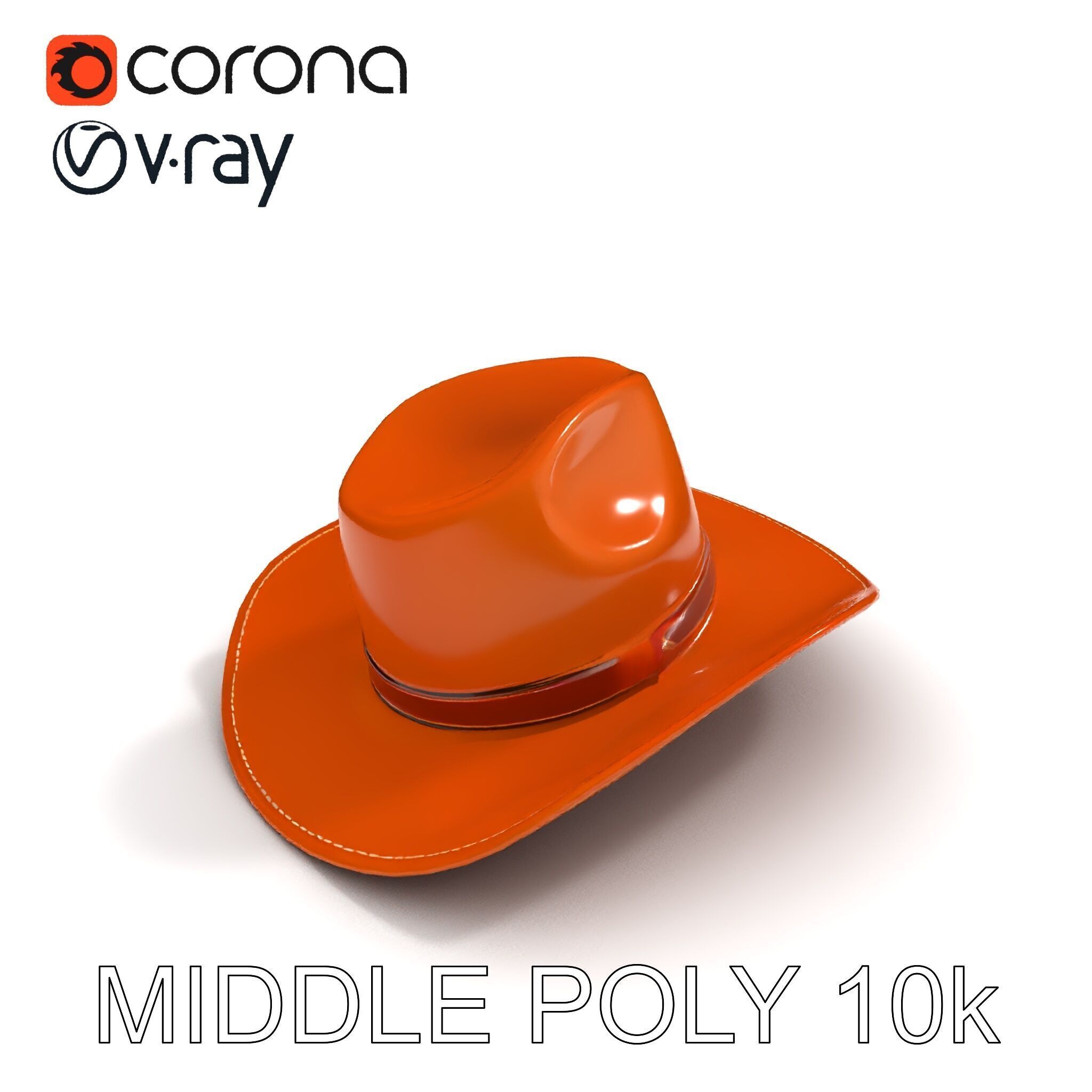 Cowboy Hat Leather Model Pack Low-poly 3D model_17