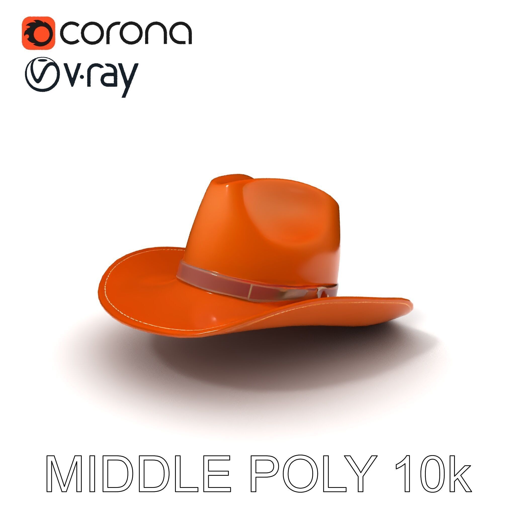 Cowboy Hat Leather Model Pack Low-poly 3D model_11