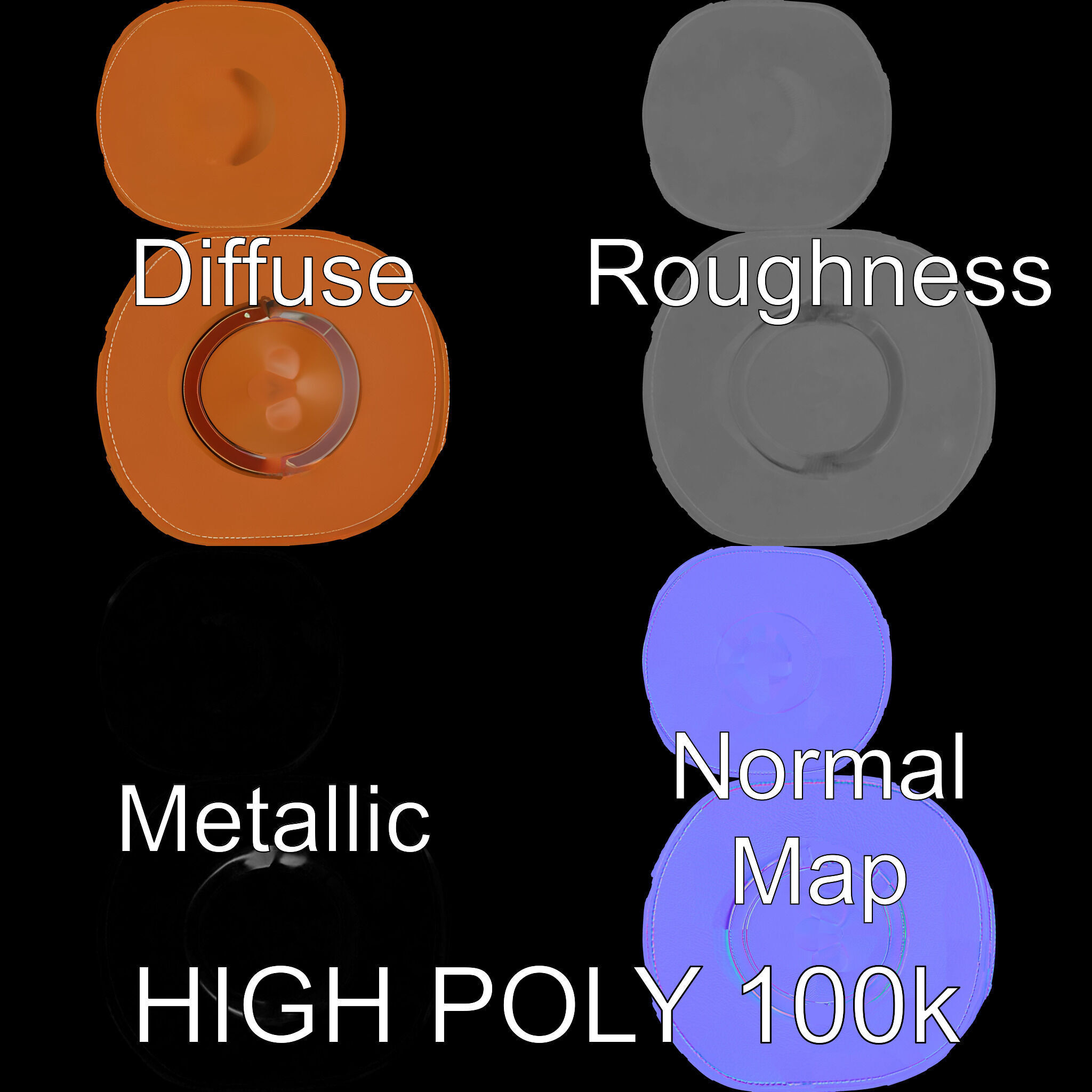 Cowboy Hat Leather Model Pack Low-poly 3D model_2