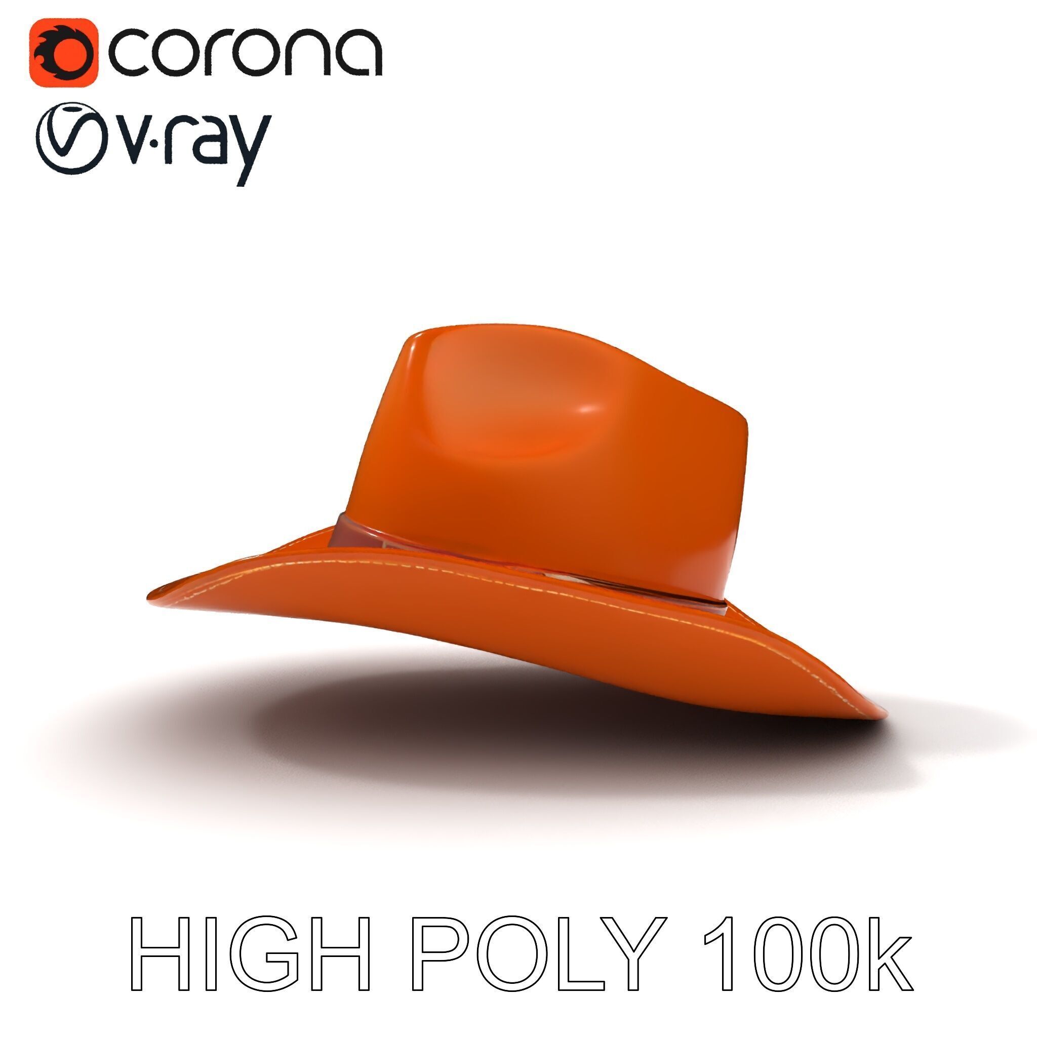 Cowboy Hat Leather Model Pack Low-poly 3D model_16