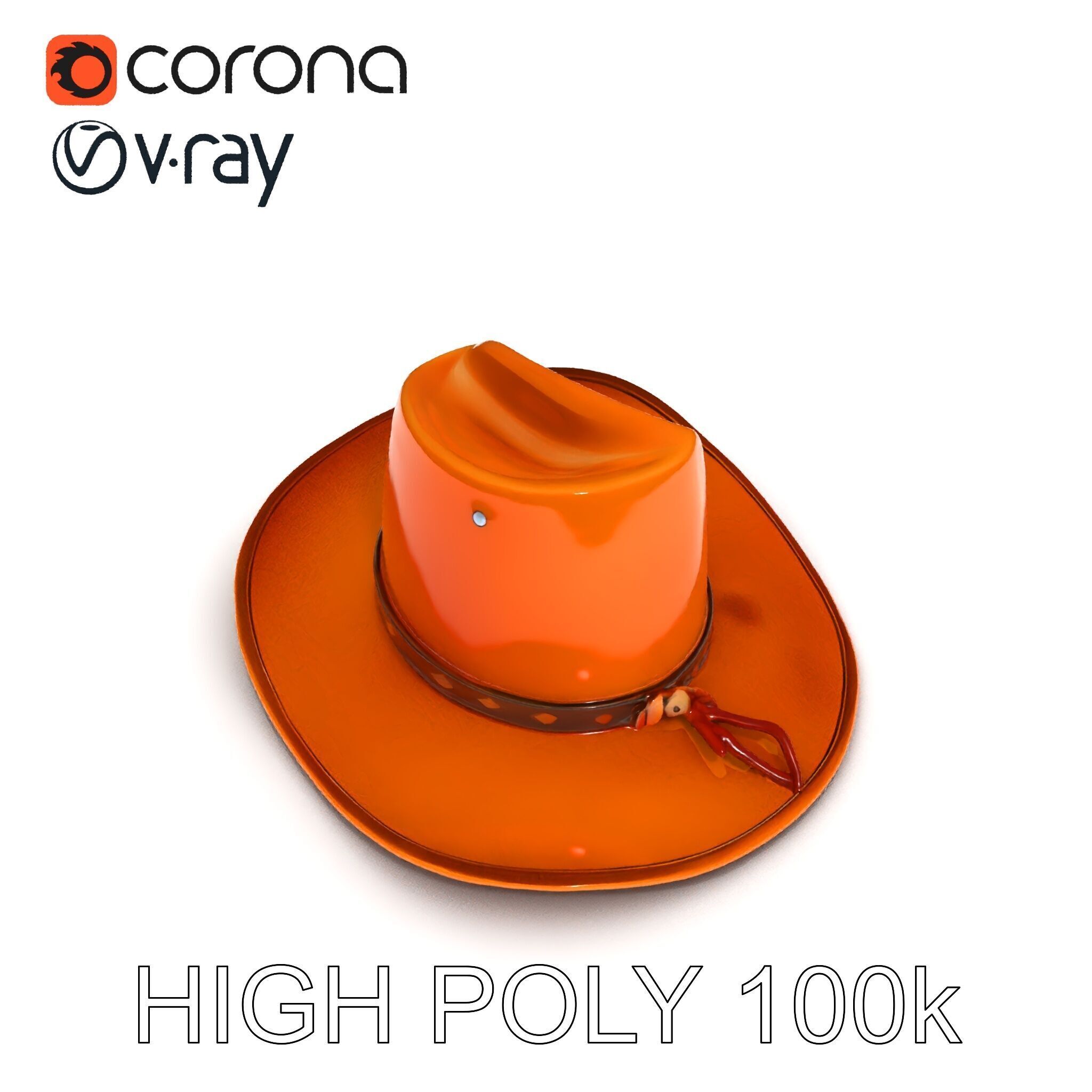 Cowboy Hat D Model Pack Low-poly 3D model_8