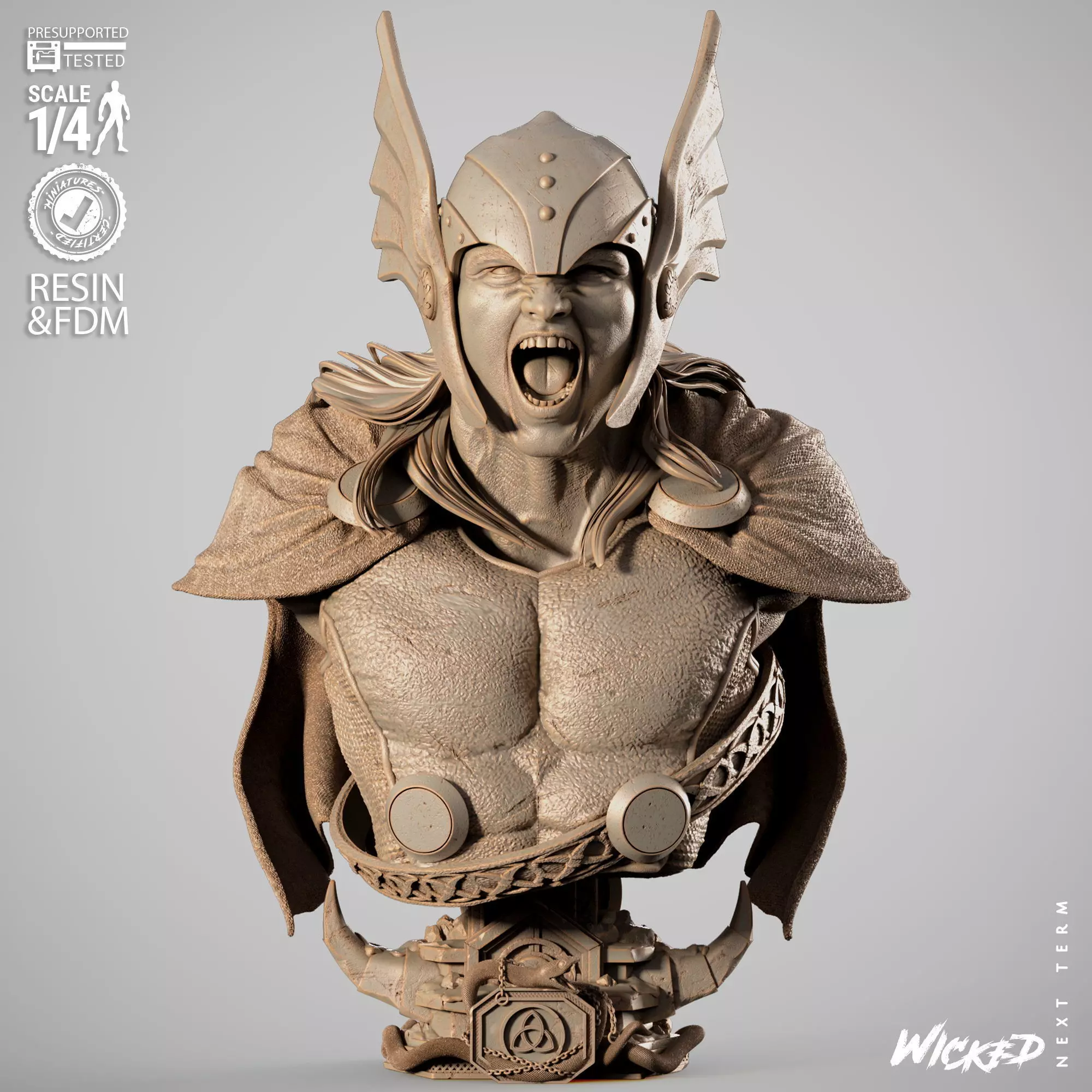Wicked Marvel Thor Portrait Bust 3D print model
