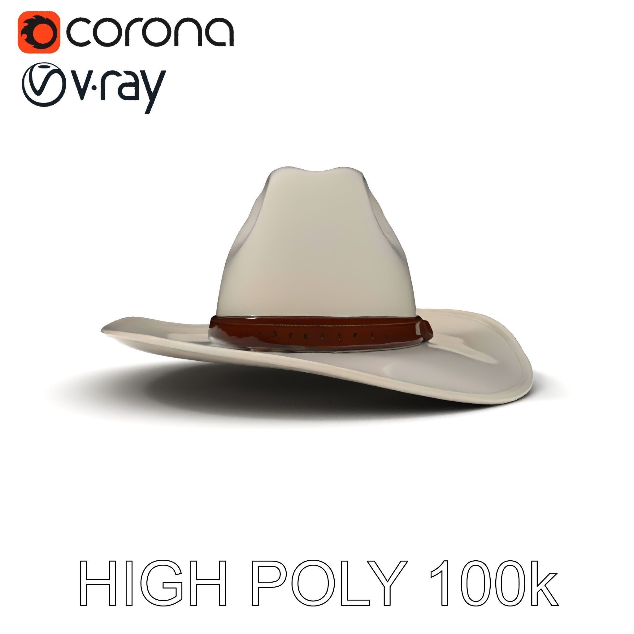 Western Cowboy Hat D Model Pack Low-poly 3D model_29