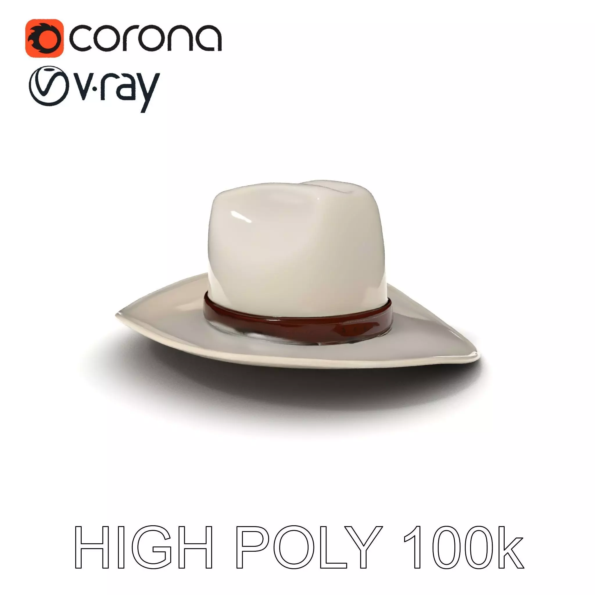 Western Cowboy Hat D Model Pack Low-poly 3D model_0