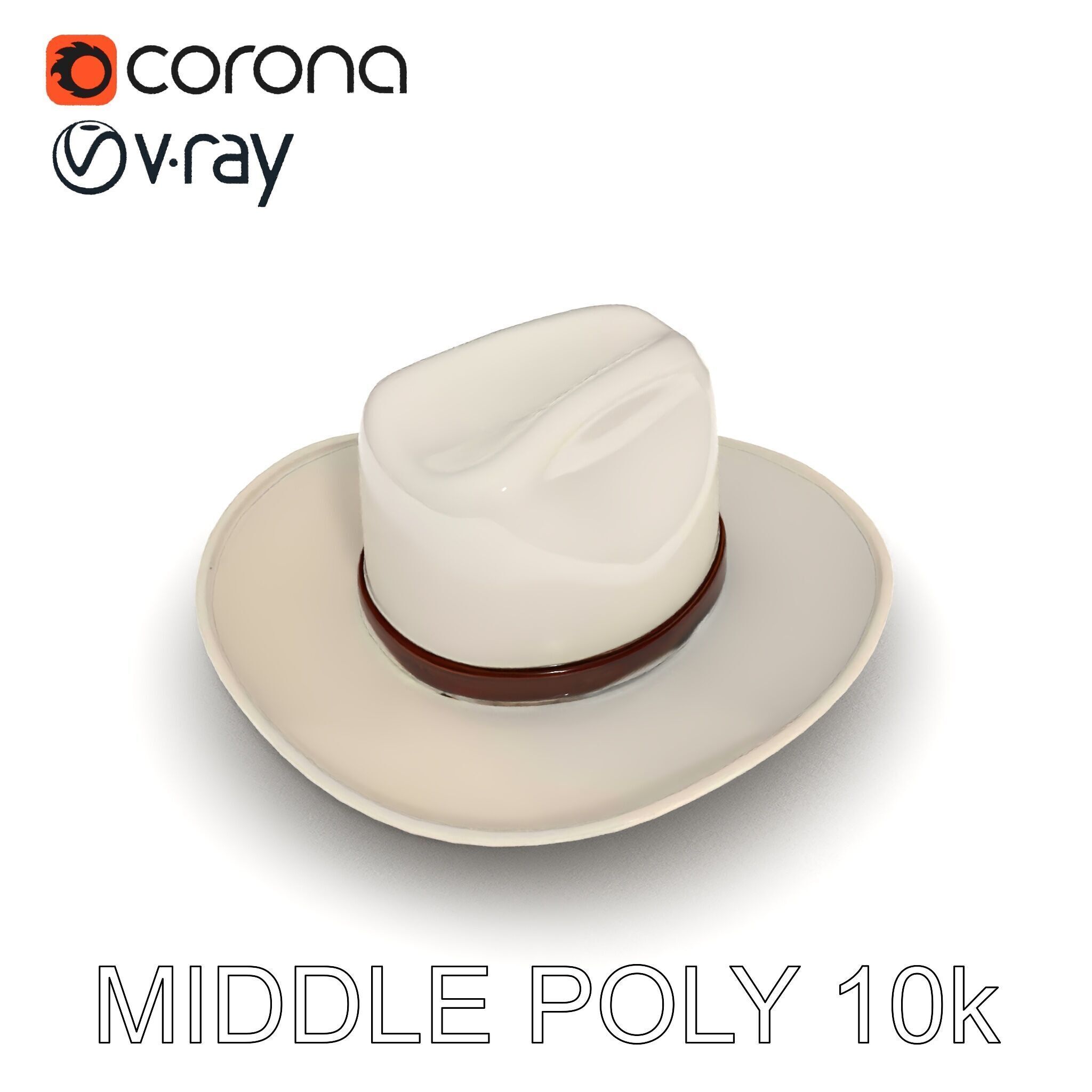Western Cowboy Hat D Model Pack Low-poly 3D model_6