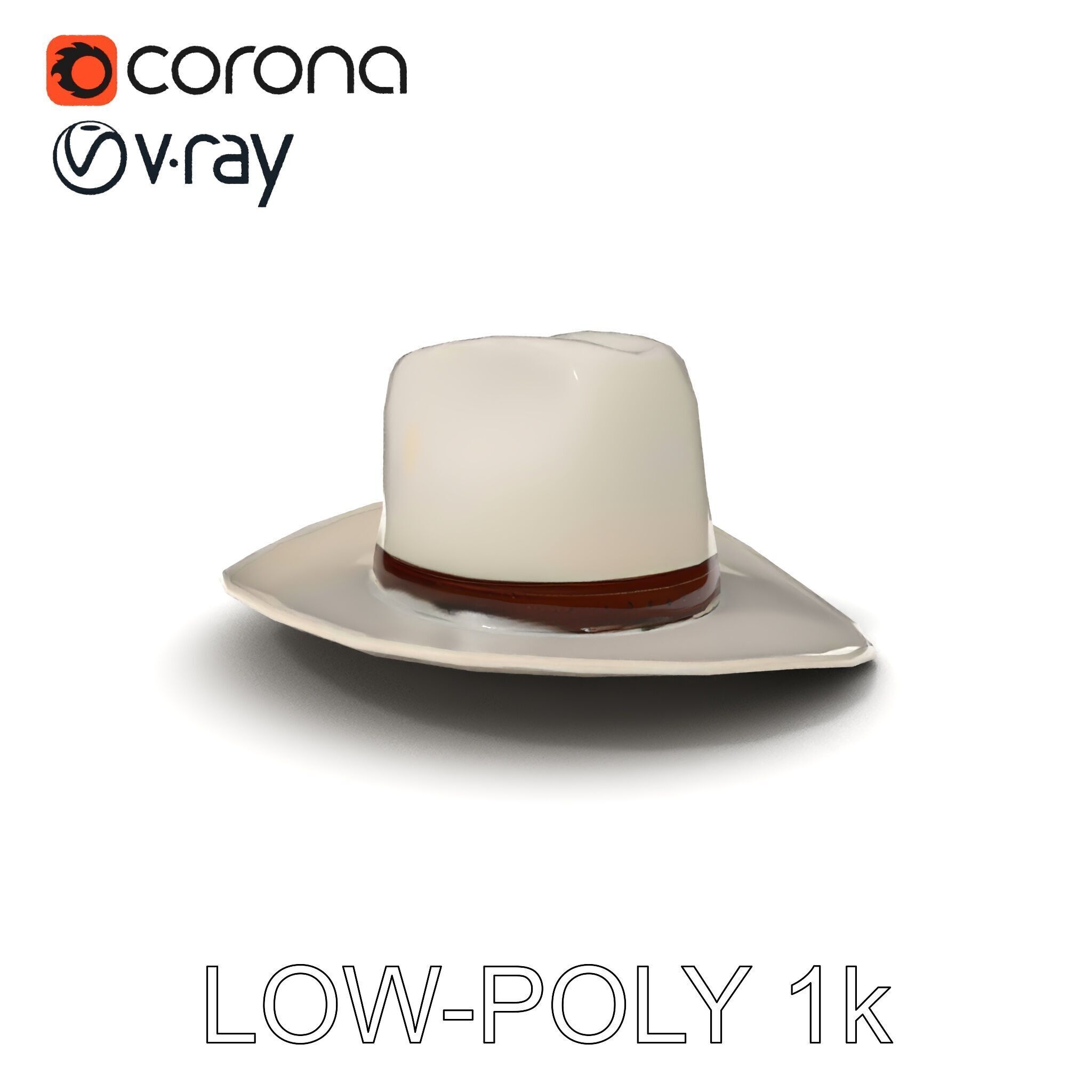 Western Cowboy Hat D Model Pack Low-poly 3D model_7