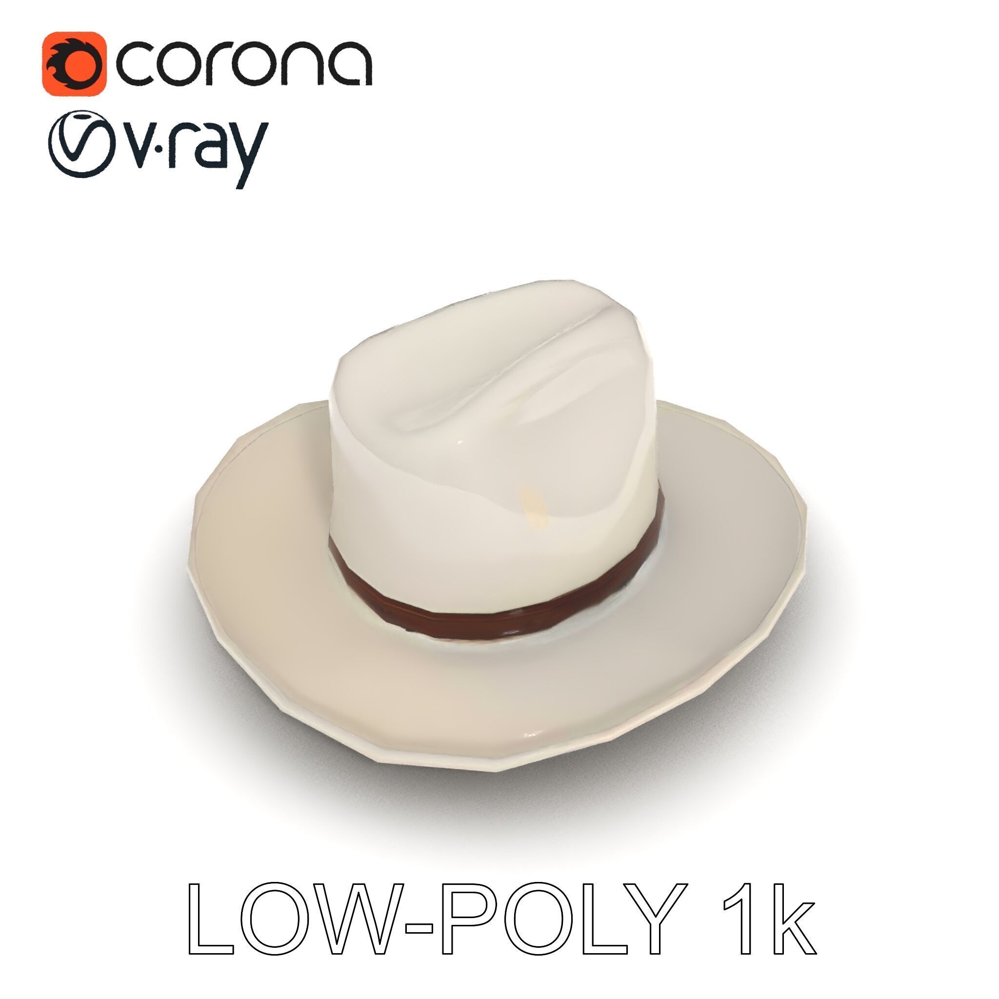 Western Cowboy Hat D Model Pack Low-poly 3D model_17