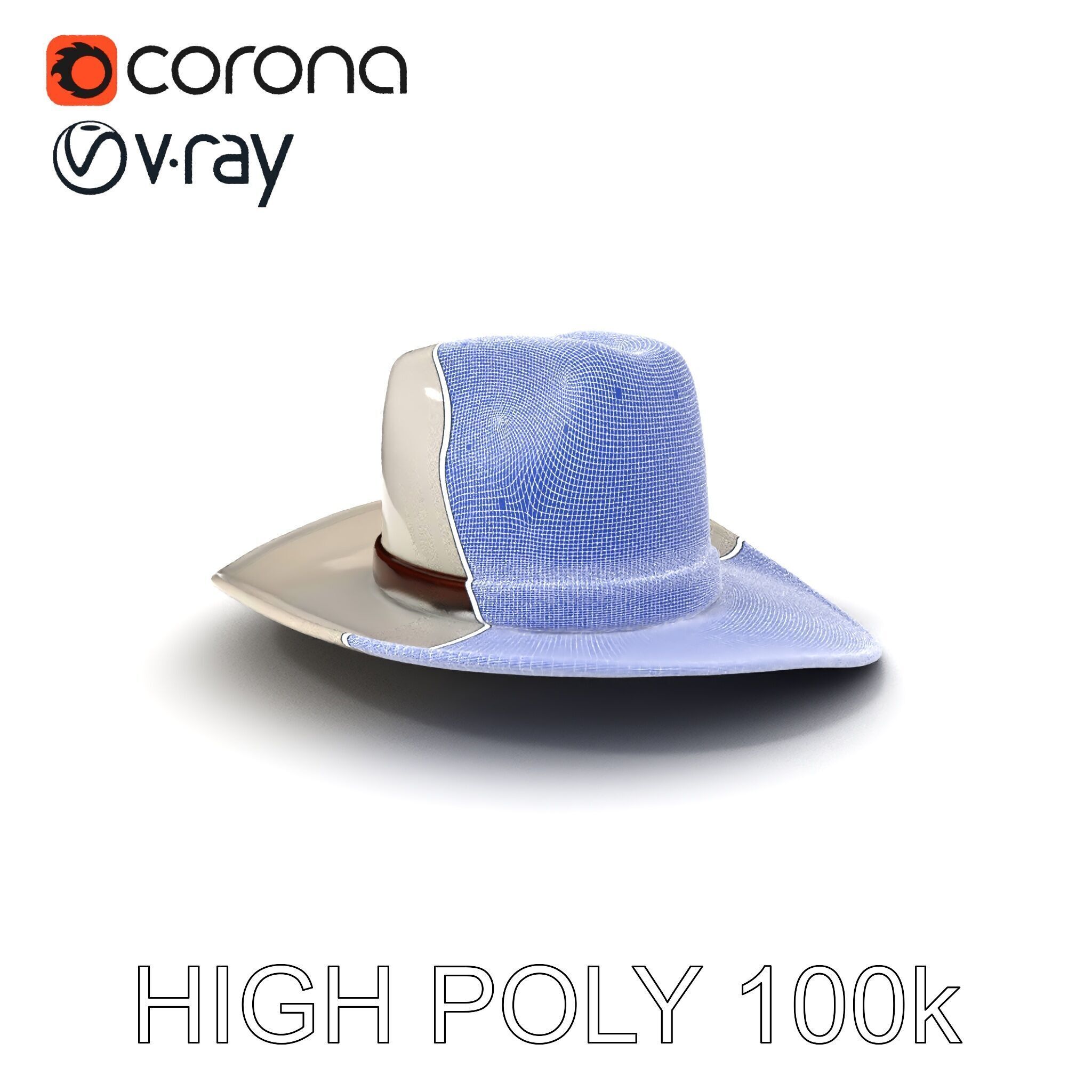 Western Cowboy Hat D Model Pack Low-poly 3D model_3