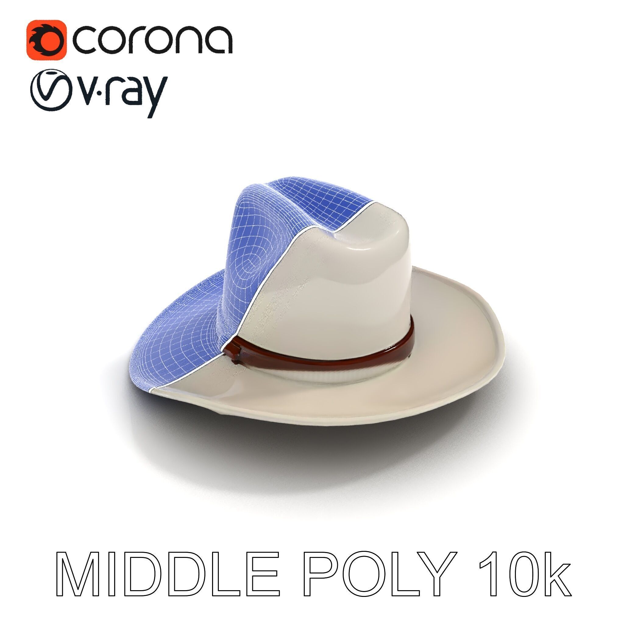 Western Cowboy Hat D Model Pack Low-poly 3D model_16